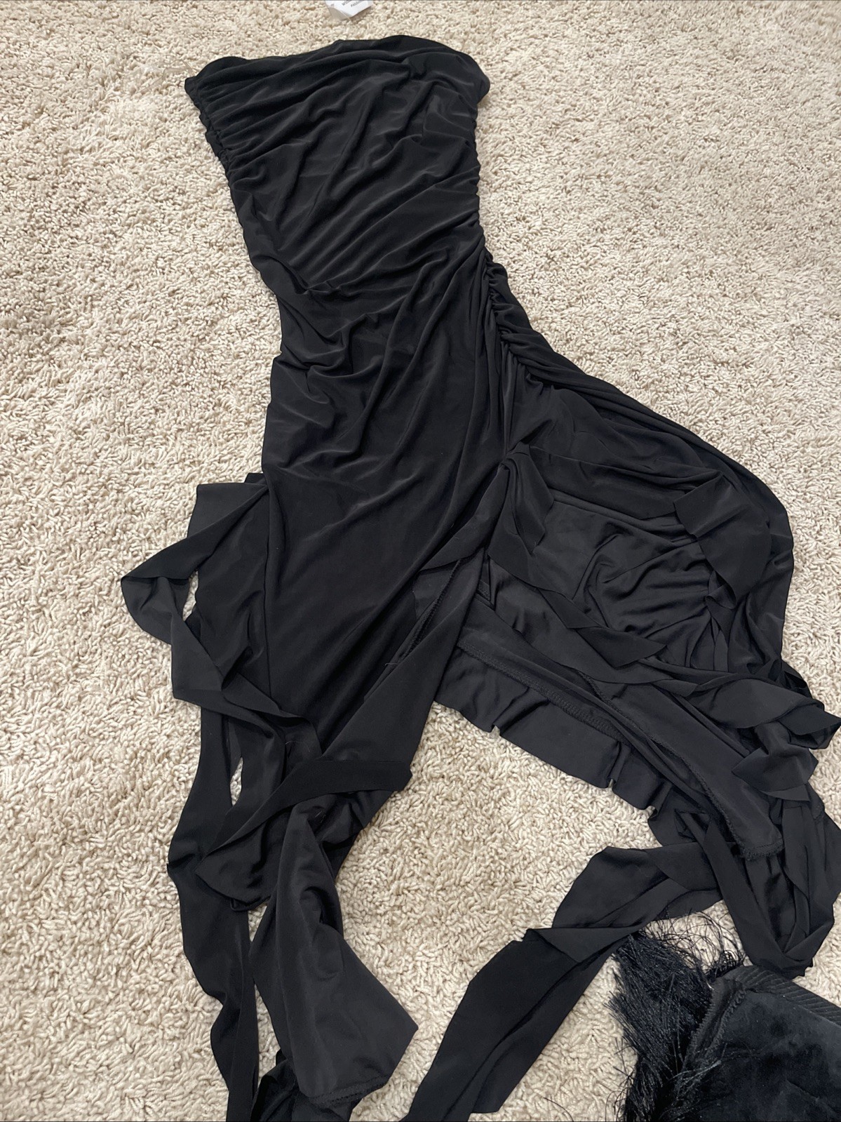 Windsor Black Midi Dress Assymytrical Hem Women’s Size Medium Strapless