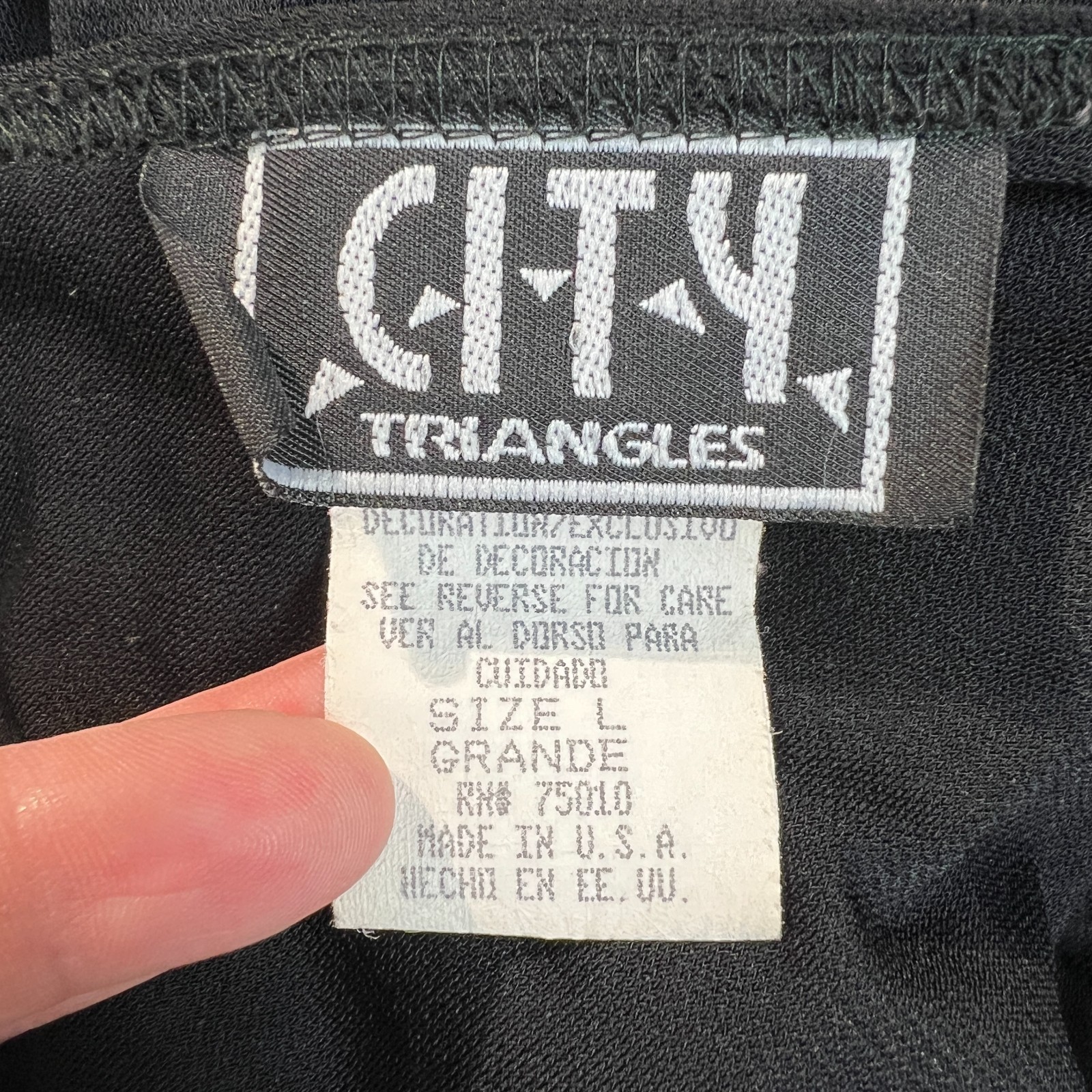 Vintage Y2K 90s City Triangles Dress Large Black Pink Ruched Draped Cowl Neck L