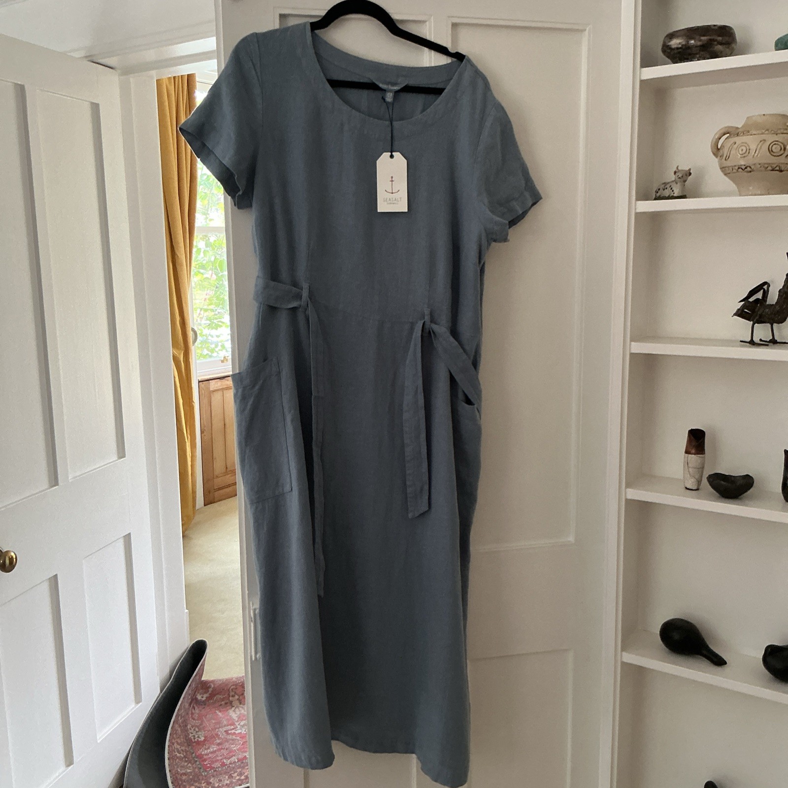 SEASALT LIGHT BLUE LINEN “QUIET SEA DRESS” Size 18 new