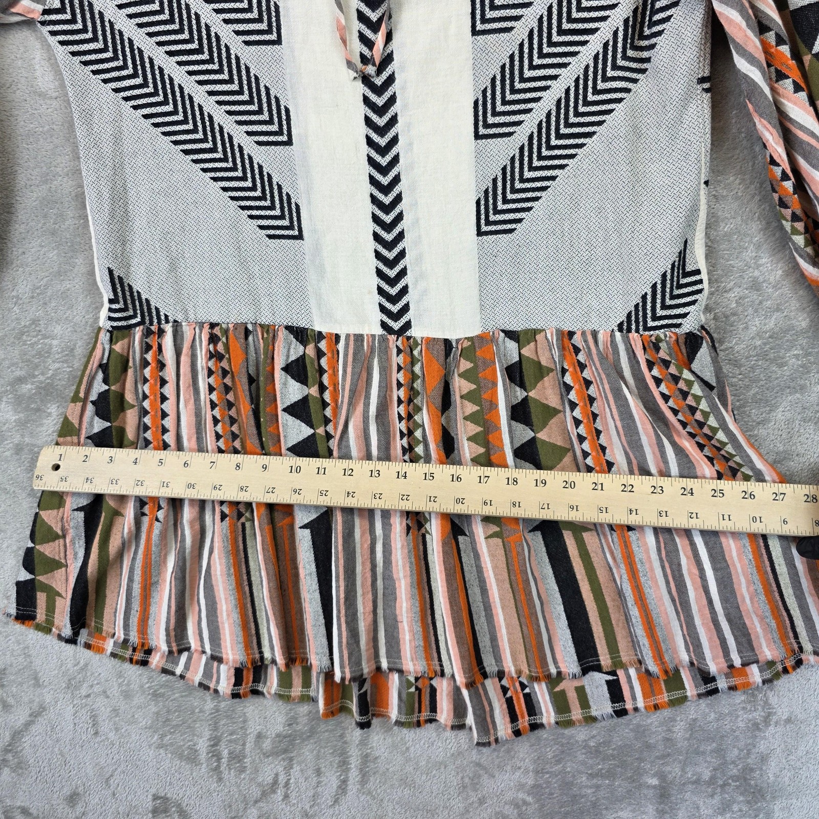 Devotion Twins Dress Womens Small Multicolor Geometric Boho Drop Waist Mini