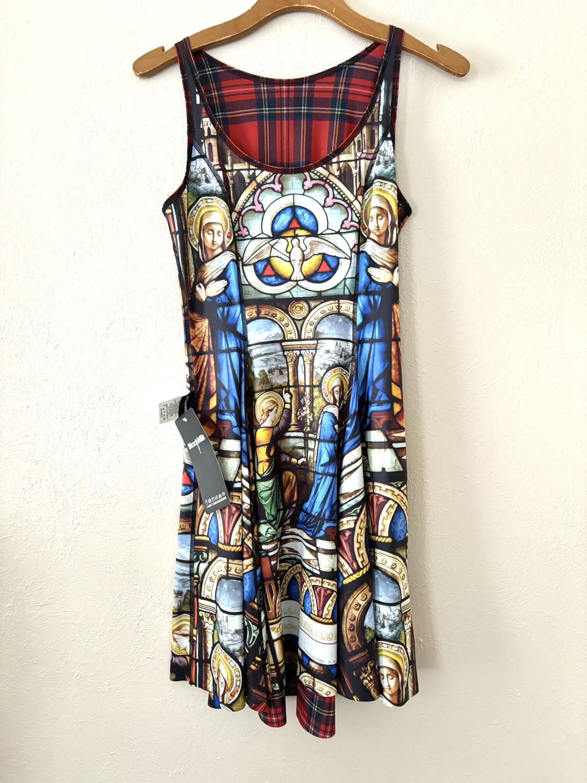 Blackmilk Tartan Red vs Cathedral Inside Out Dress Best Seller Museum Medium