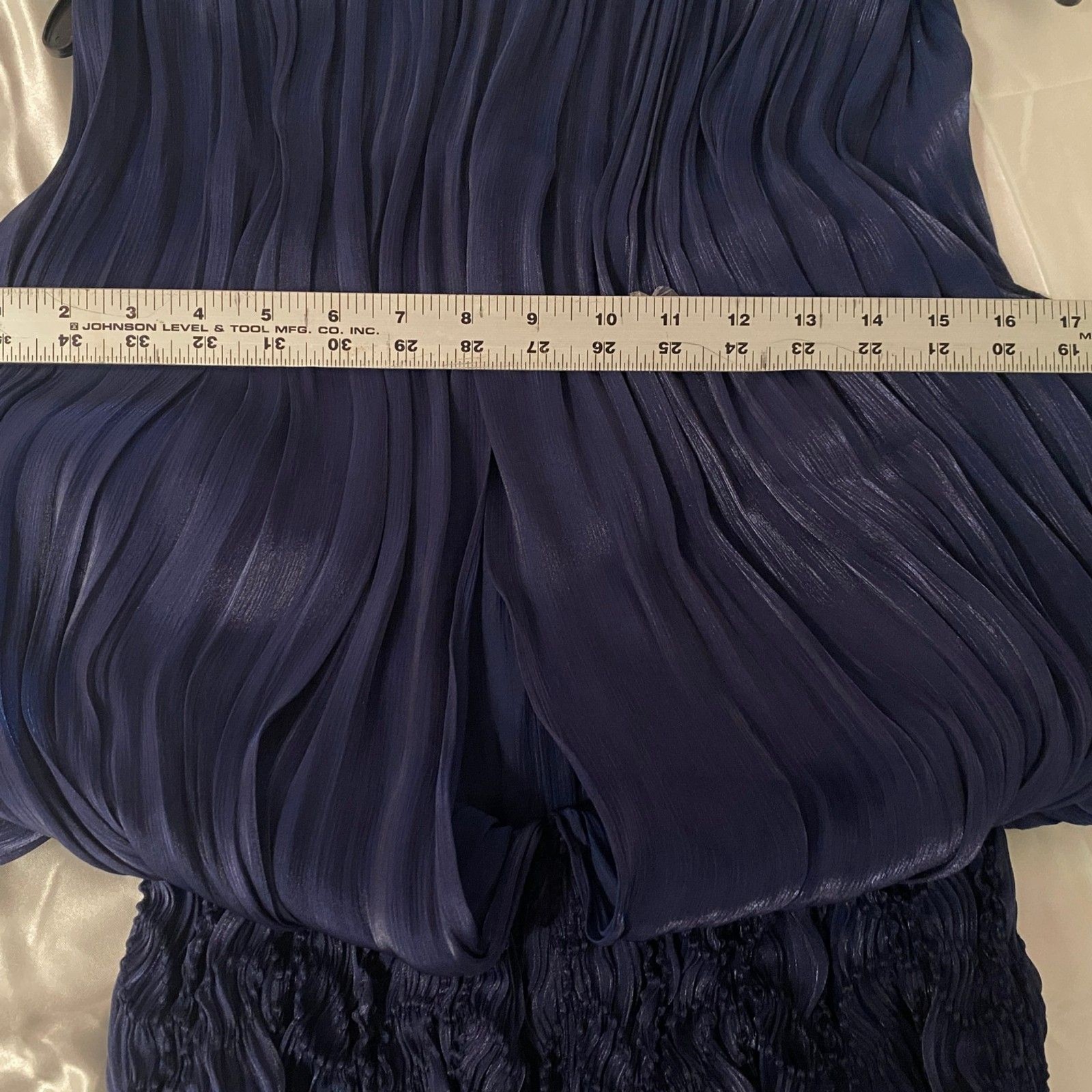 NWT Costarellos Tamiris Metallic Lurex Crepon Bouclé Mini Dress Navy 4