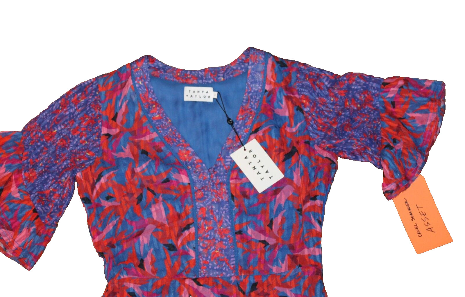 NEW NWT Tanya Taylor Multicolor Dress Exclusive KA Wavy Leave SIZE 0 MSRP $495