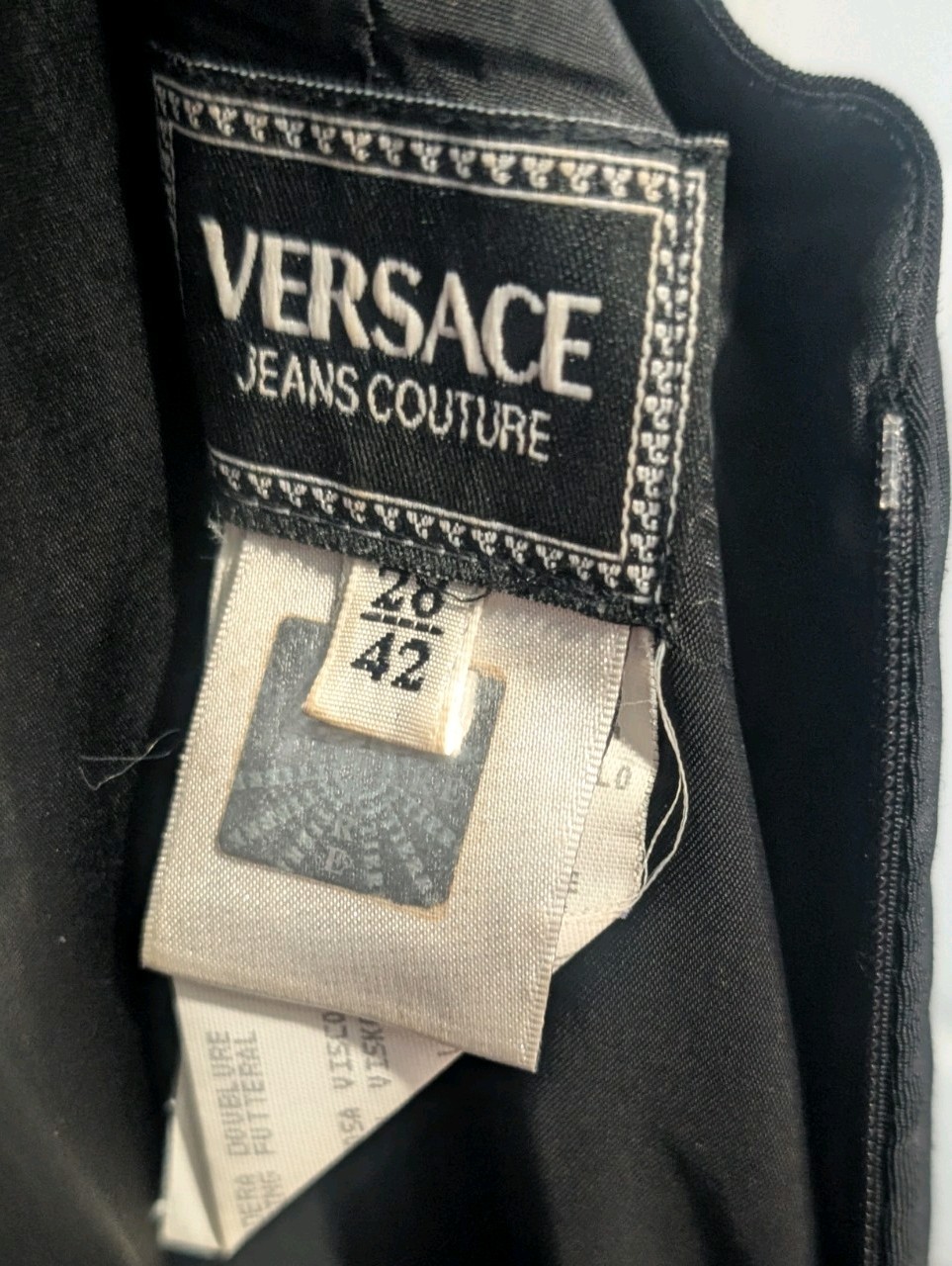 Versace Jeans Couture Rhinestone Buckle Detail Spaghetti Strap Mini Dress LBD