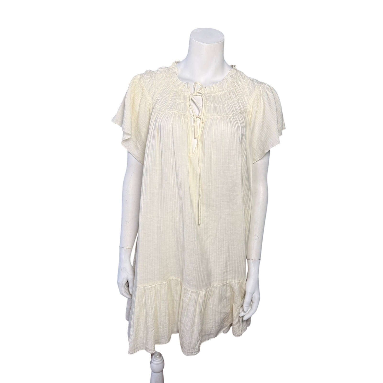 J.Crew Dress Women’s Large Airy Gauze Babydoll in Ivory Spring 2025