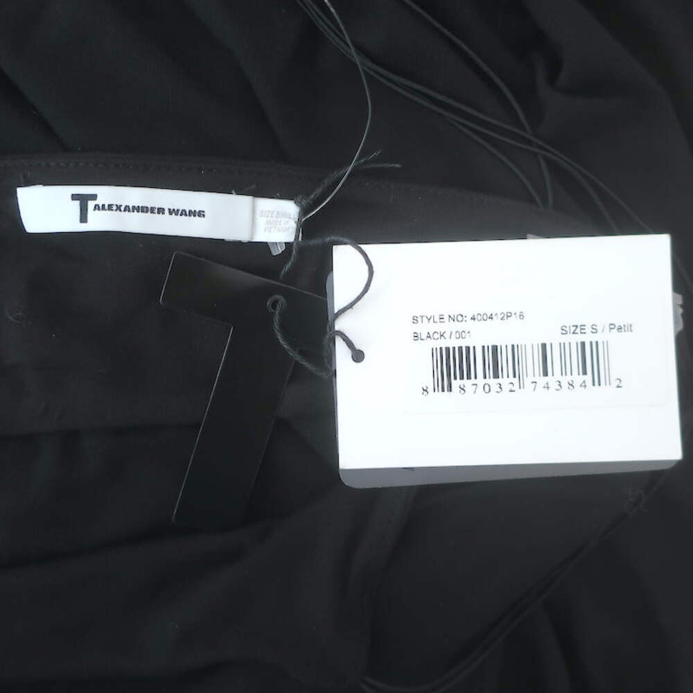 T by Alexander Wang Cutout-Back Midi Dress Black Stretch Jersey Size Small NEW