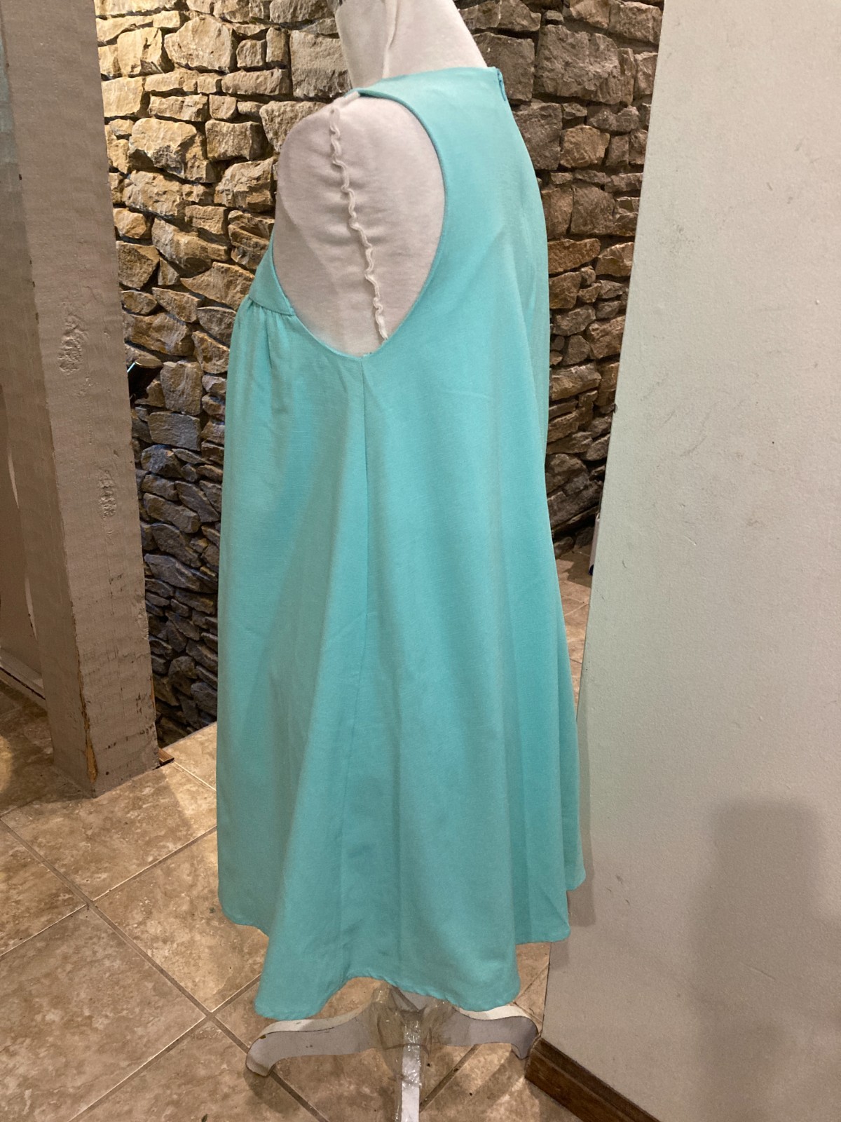 Filly Flair Tunic Dress, Small, light green, Crisscross front back zipper lined