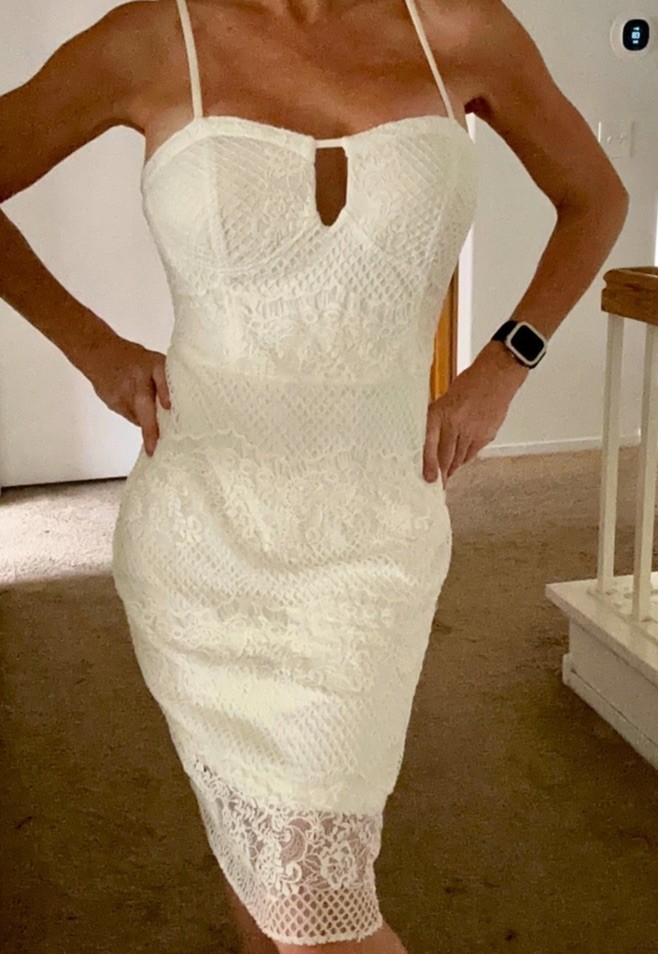 Guess Cream ivory Cocktail evening wedding Dress size 8