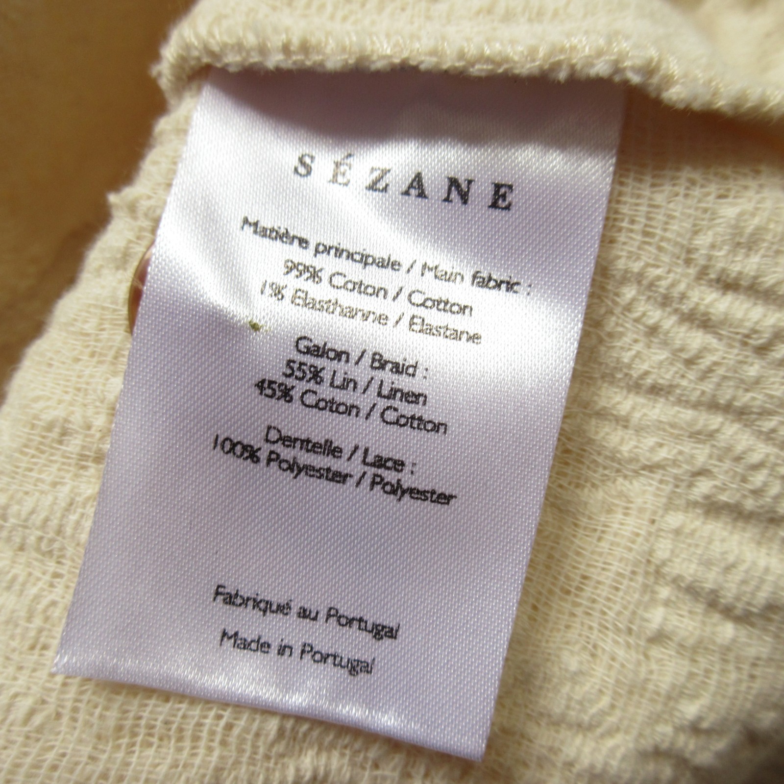 NWT Sezane Villa in Ecru Jacquard Sleeveless Mini Shirt Dress 34 / 2