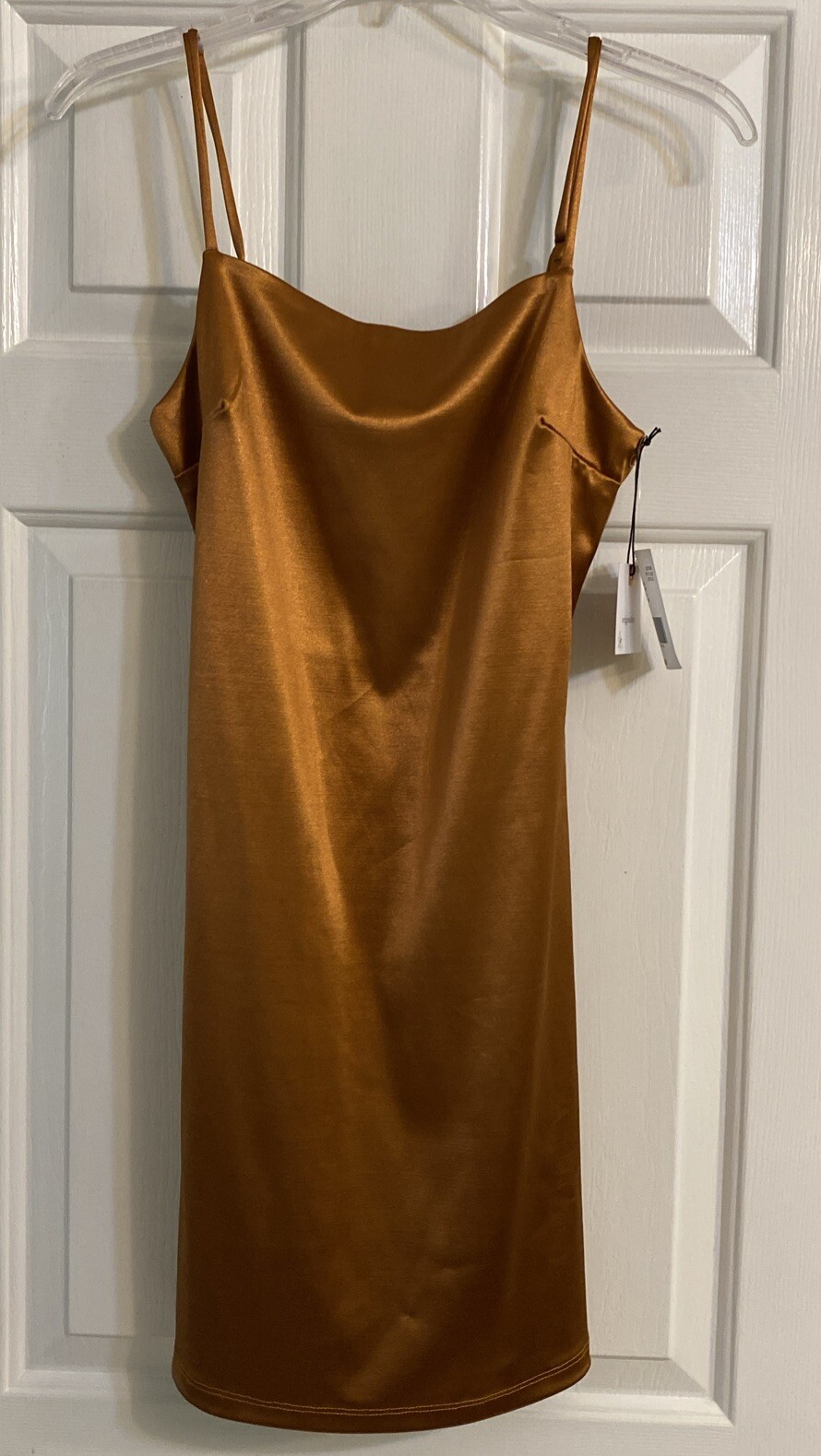 Junior Originality Copper Slip Dress Polyester Spandex NWT Reg.$52 Sz Small