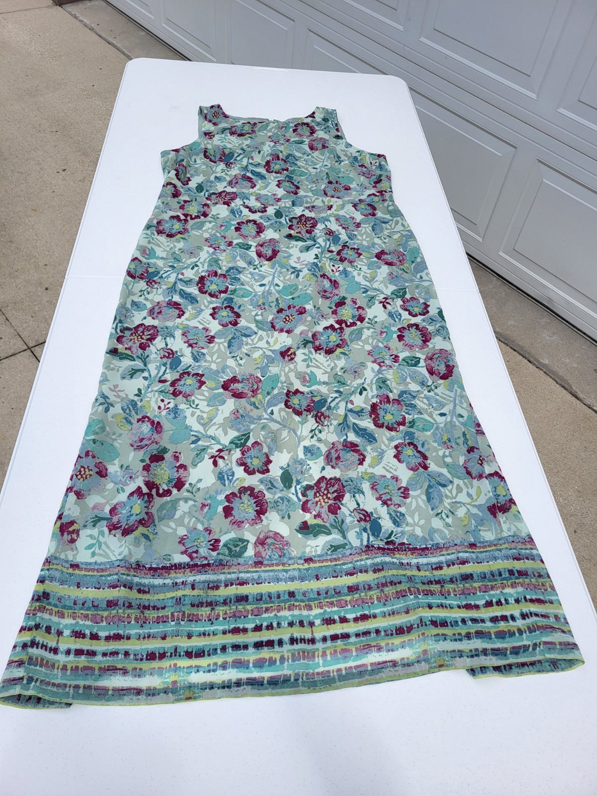 Women’s Susan Bristol Chiffon Bohemian Floral Block-Printed Design Maxi Dress