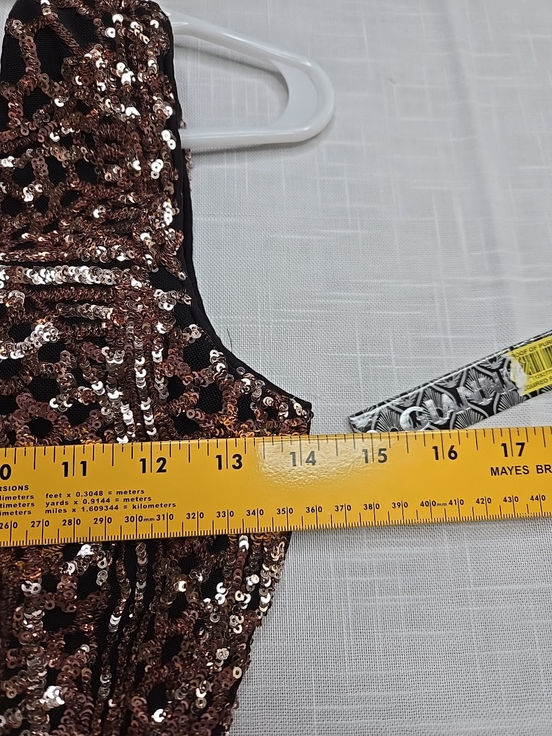 Gianni Bini Black Copper Sequin Mermaid Formal Gown Size 0 Jackie Dress NWT