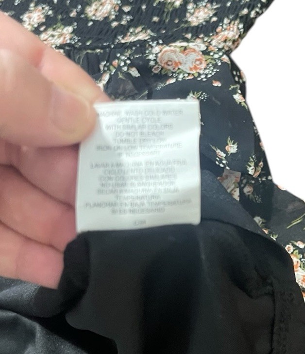 AS U WISH Women’s Size Medium Black Floral Printed Mini Dress Retail $44.00