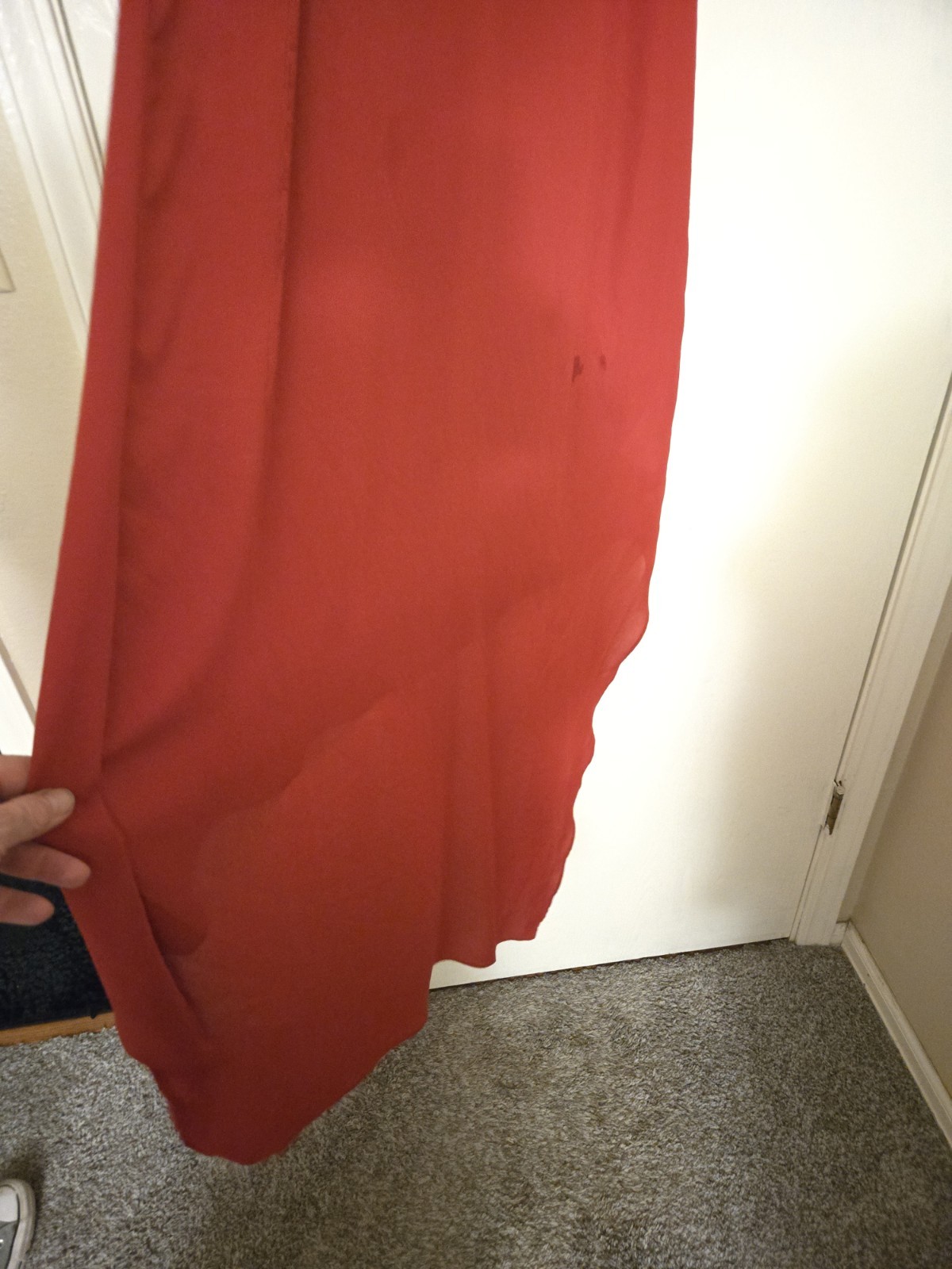 red summer dress ankle length