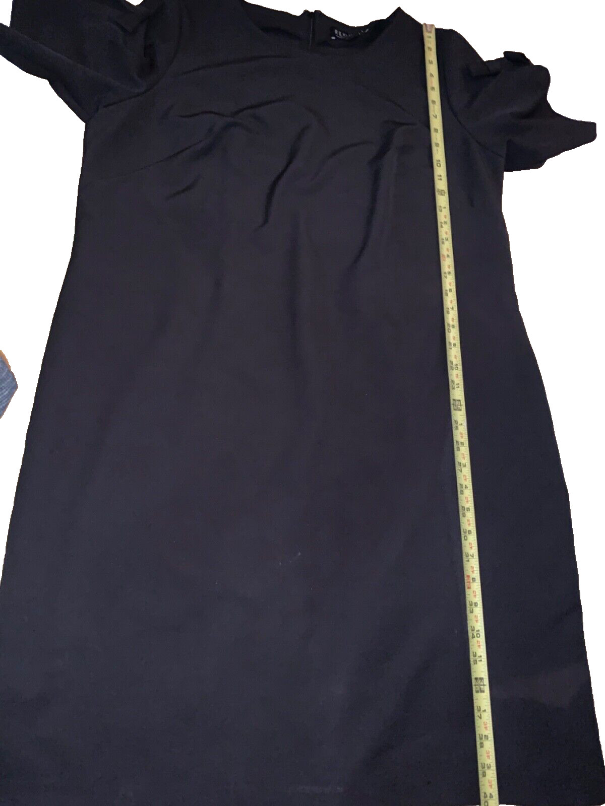 New Eloquii autumn winter shift dress short sleeve bow accent color black size16