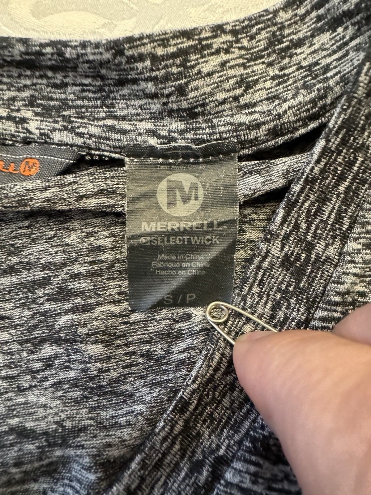 Merrell Selecteick Small Gray Black Dress Scoop Neck Short Sleeve Stretch