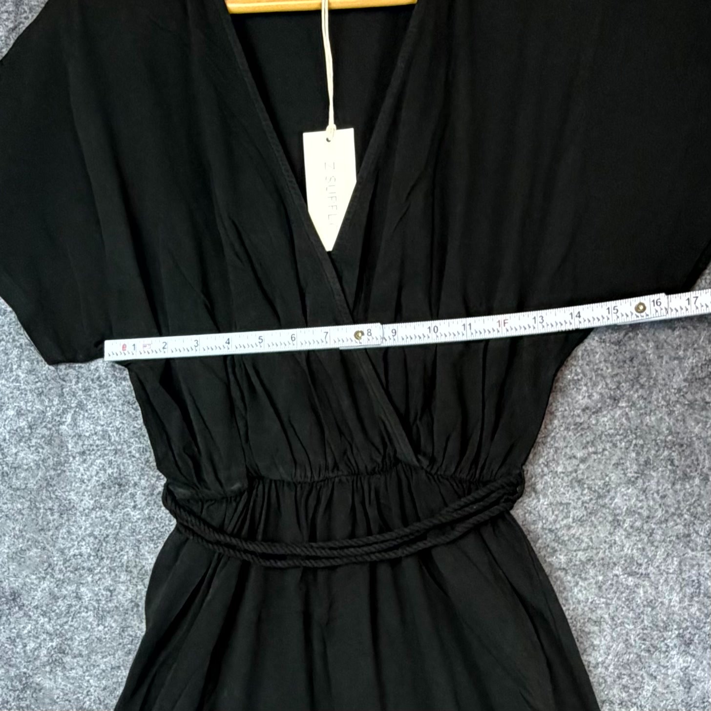 Revolve Z Supply Maryn Wrap Midi Dress Womens XS Black Rope Belt Neutral LBD