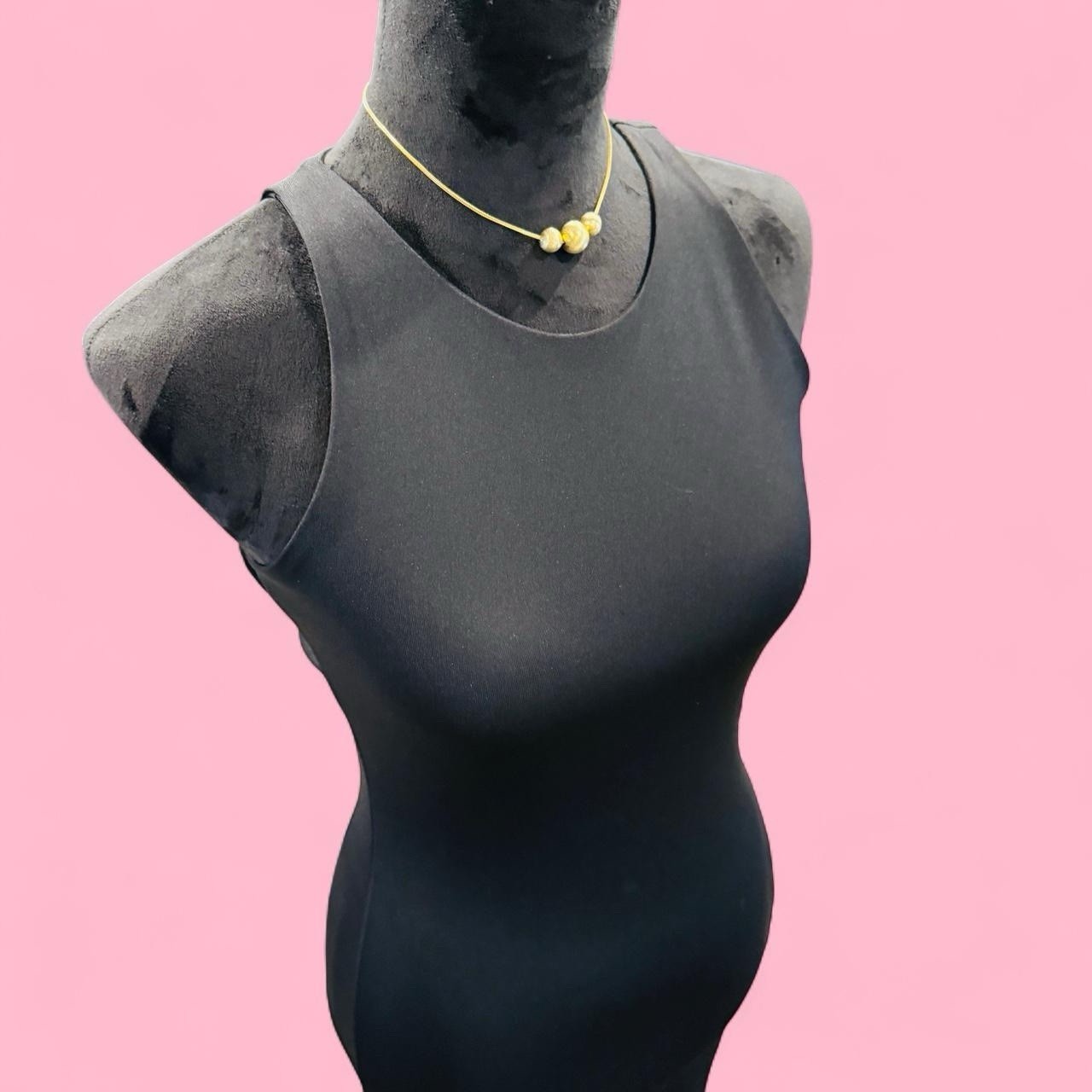 Black Sexy Vamp Minimalist Modern Party Club Wear Bodycon Derek Heart Dress NEW