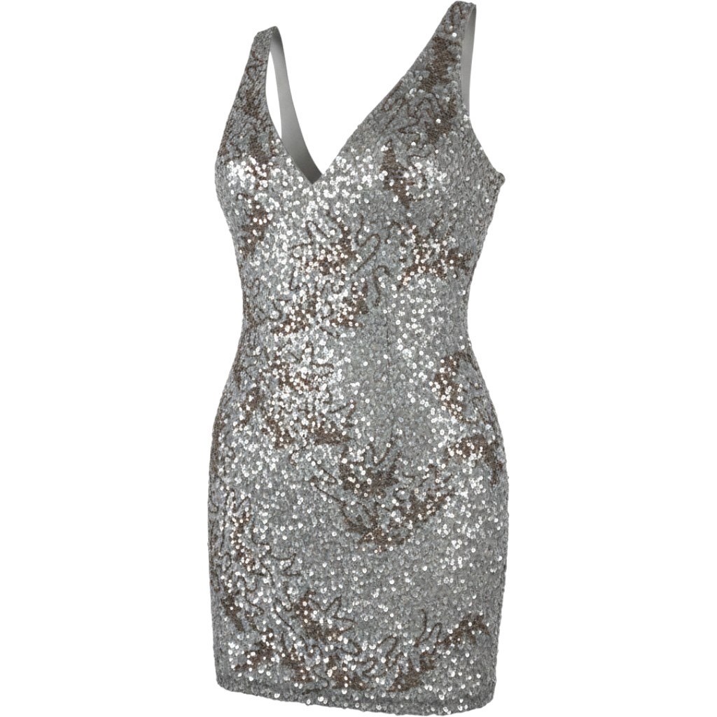 scala 100% silk sequin beaded mini cocktail dress 4 v-neck formal occasion party