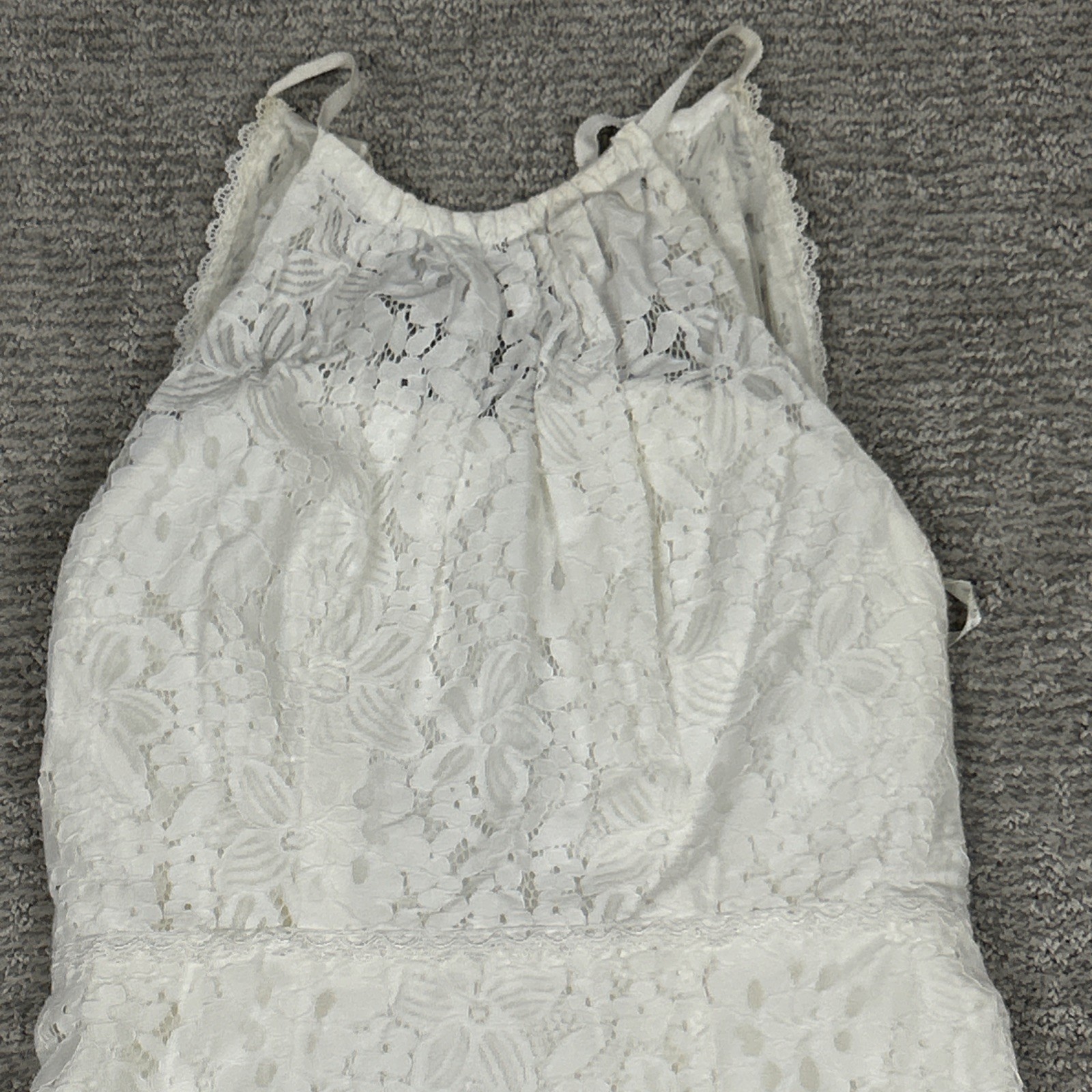 Galina Illusion Dress Womens 4 Lace Halter Sheath Wedding Boho Ivory Lined