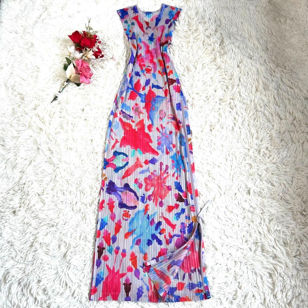 PLEATS PLEASE ISSEY MIYAKE 24AW DANCE WITH NEW FRIENDS Maxi Dress Zip Size L