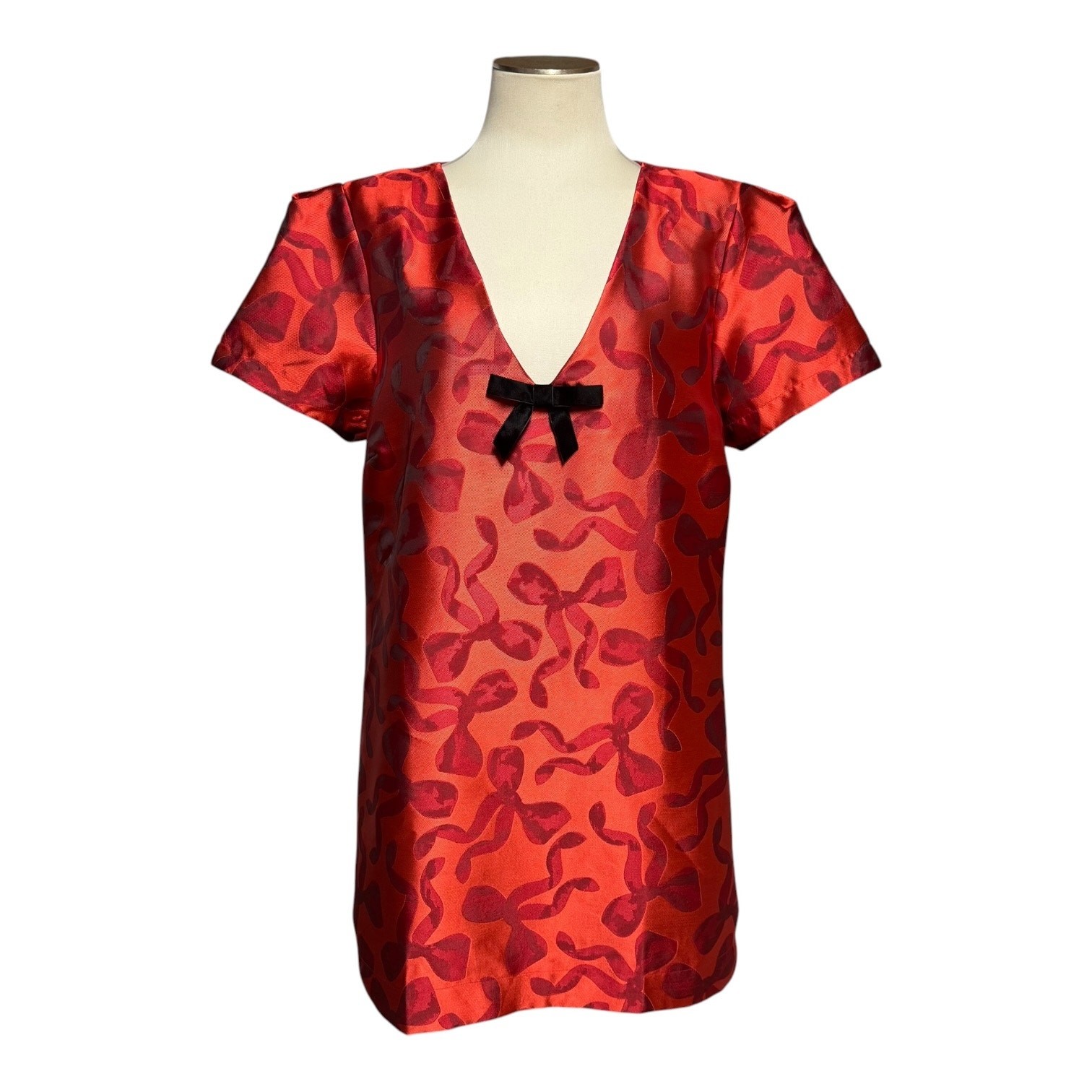 Show Me Your Mumu Jeanette Dress Short Sleeve Red Bows XXL