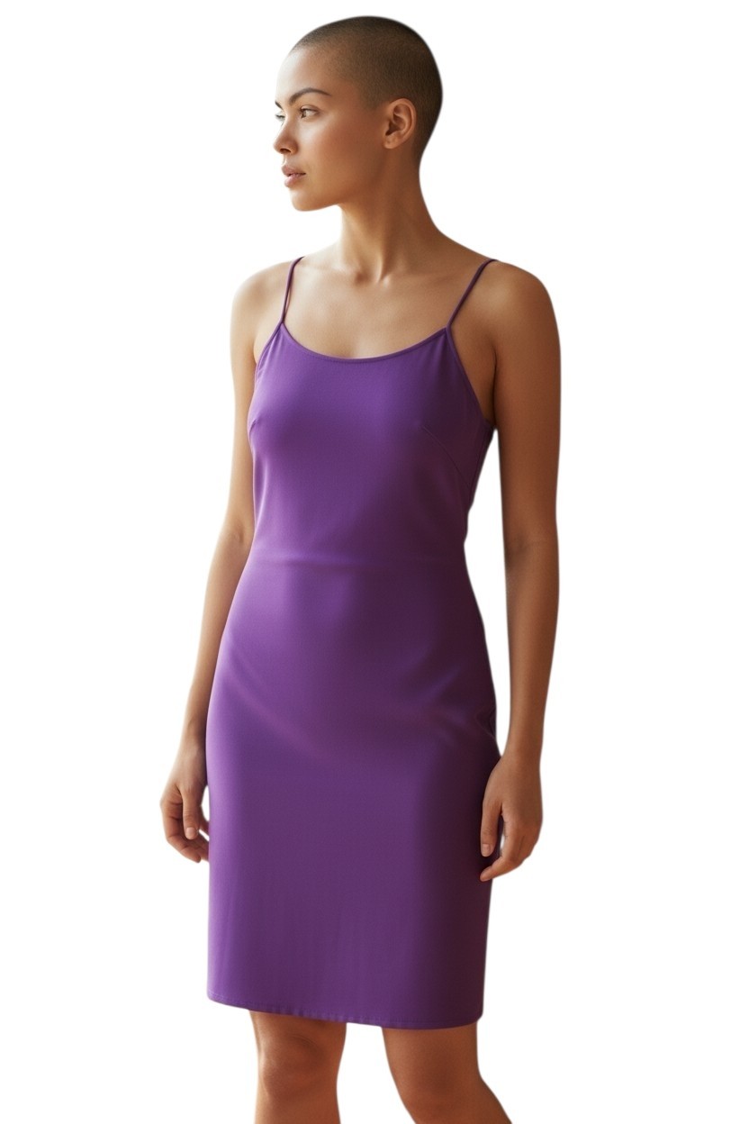 Celine Purple Spaghetti Strap Bodycon Dress