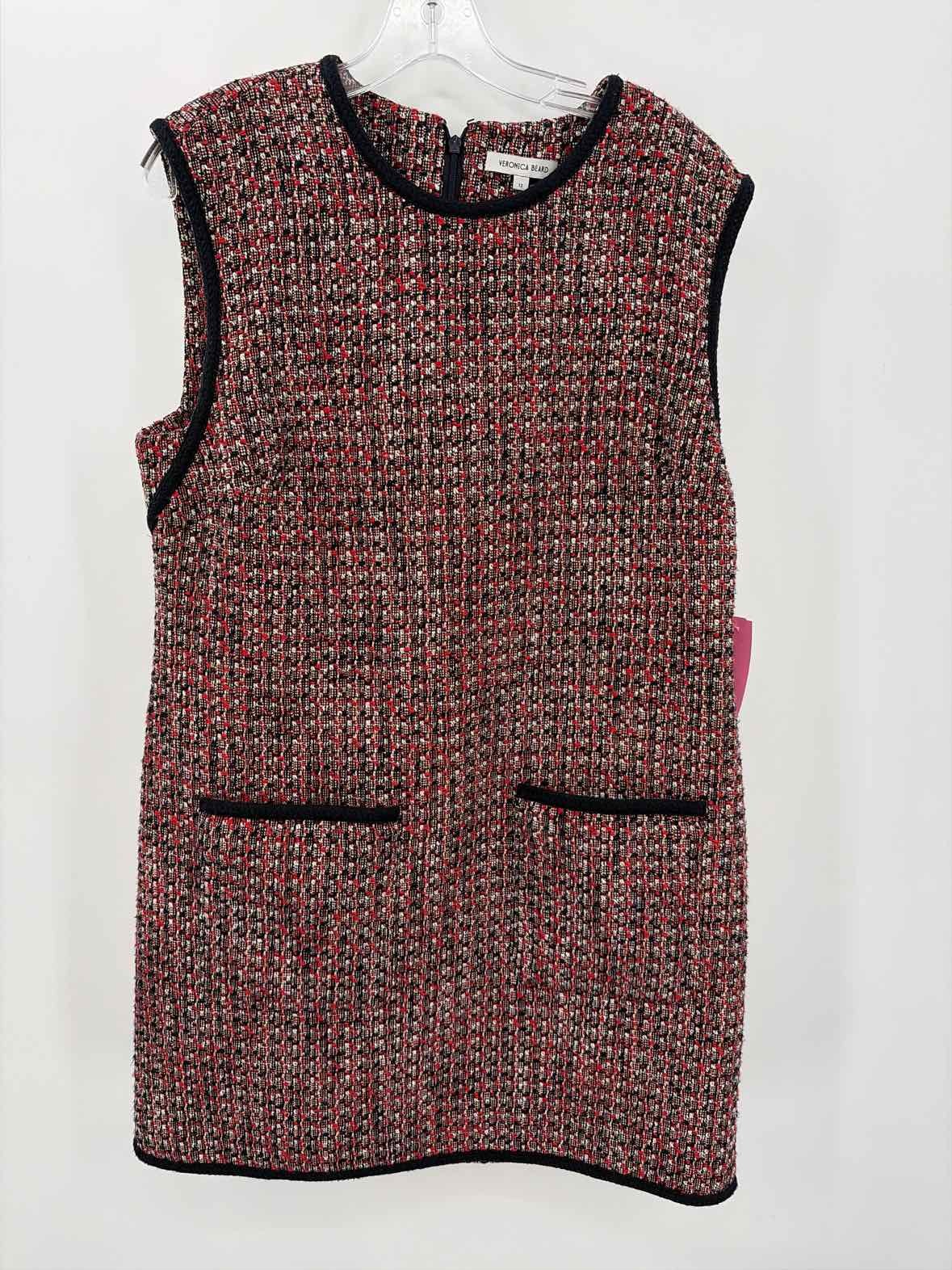 Pre-Owned Veronica Beard Red Size 12 Knee Length Sleeveless Dress