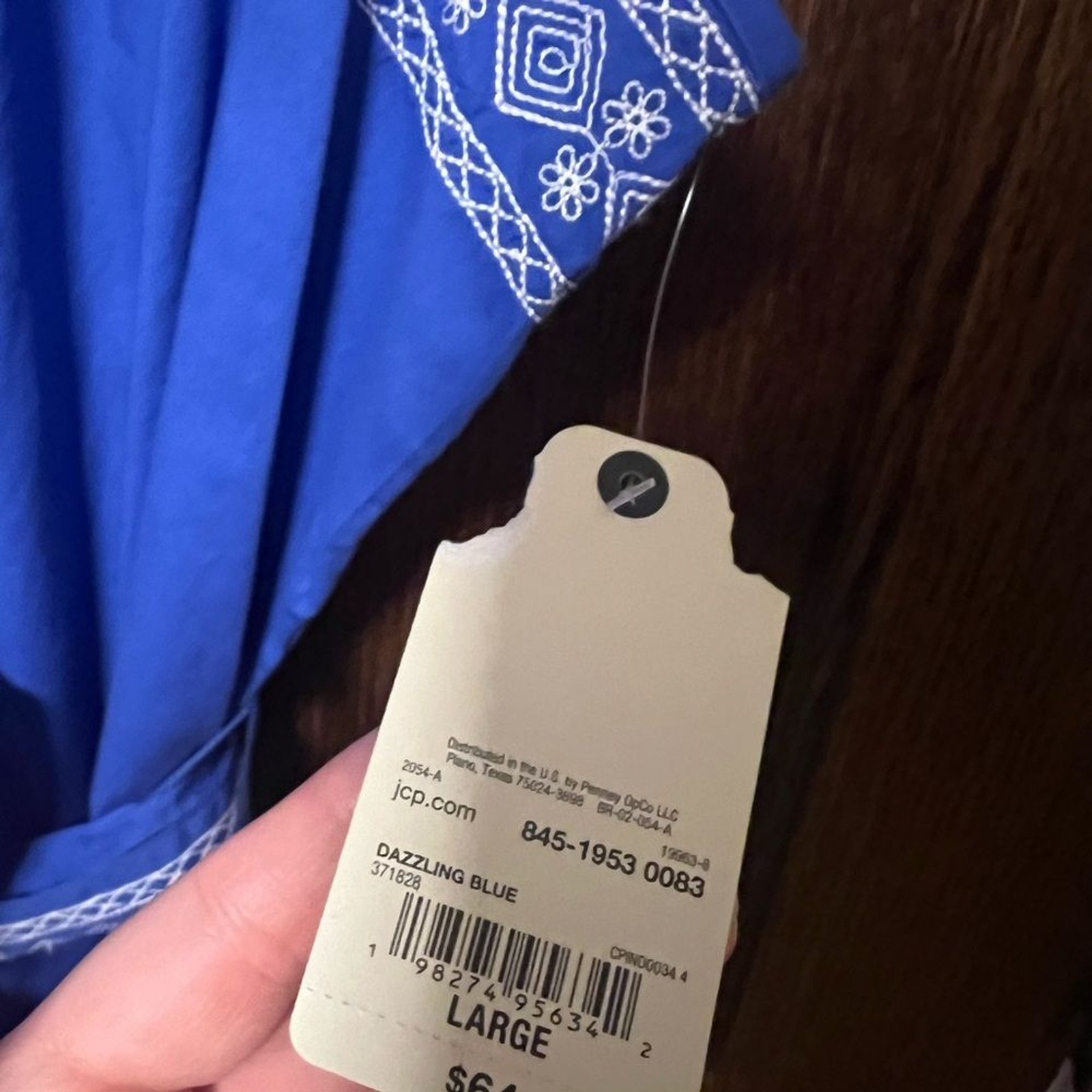 St. John’s Bay Royal Blue Sleeveless Belted Midi Dress 100% Cotton