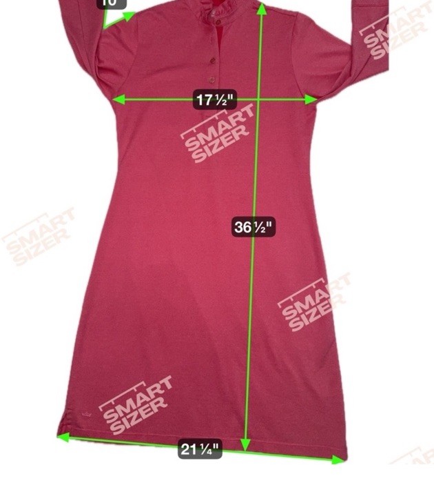 Peter Millar Pink Ruffle Collar Button Shirt Dress 3/4 Sleeve Knee Length Size S