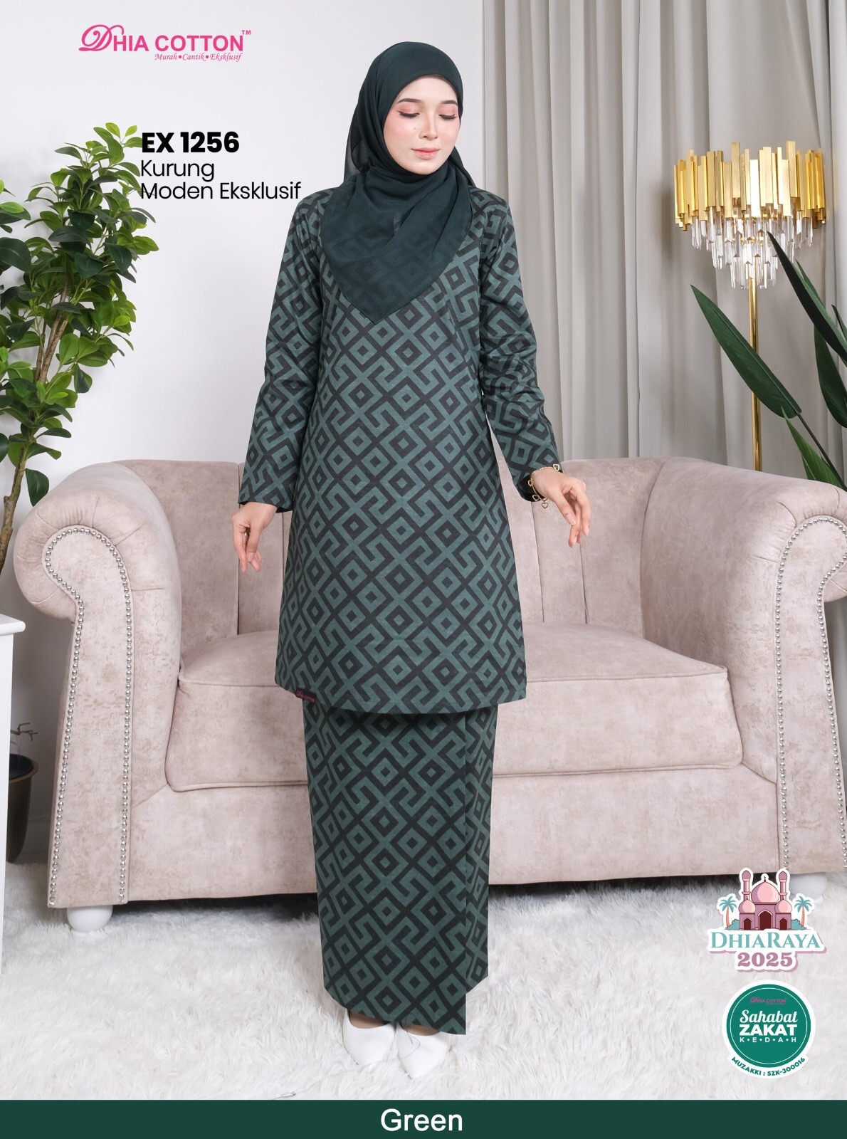Baju Kurung Moden cotton S Labuh Longgar Kain Lipat ala Batik inc. shipping fee