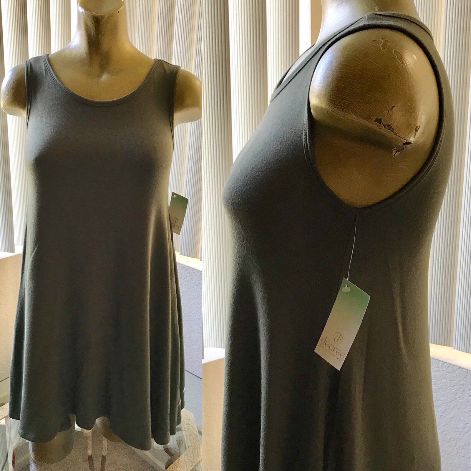 Decree NWT Dark Evergreen BABYDOLL Swing DRESS Size Small