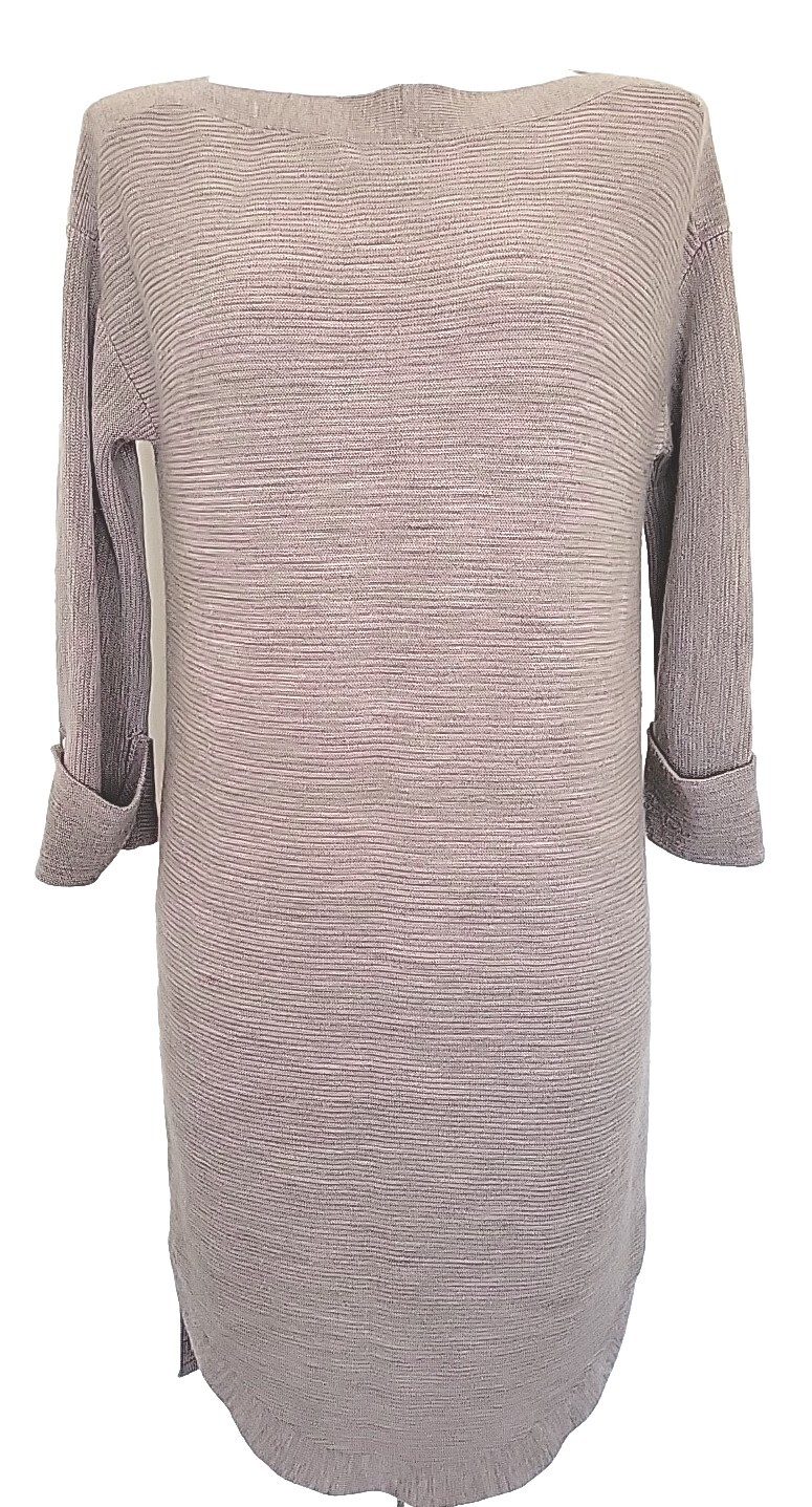 All Saints Merino Wool Sweater Knee Dress Small Heathered Toffee Boat Neck