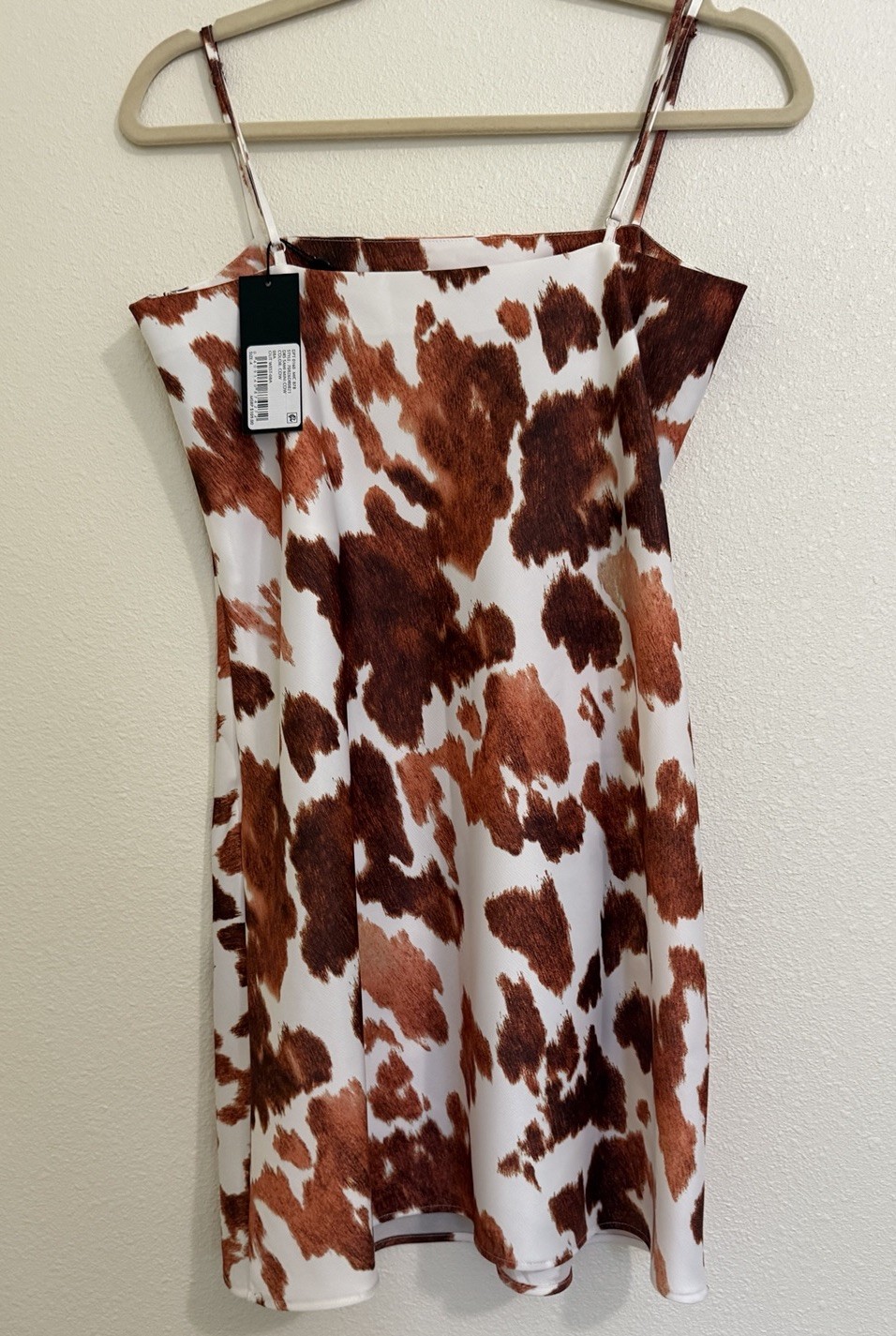 Gianni Bini Sami Cow Hide Satin Mini Dress New! Sz 4 Texas Longhorn UT