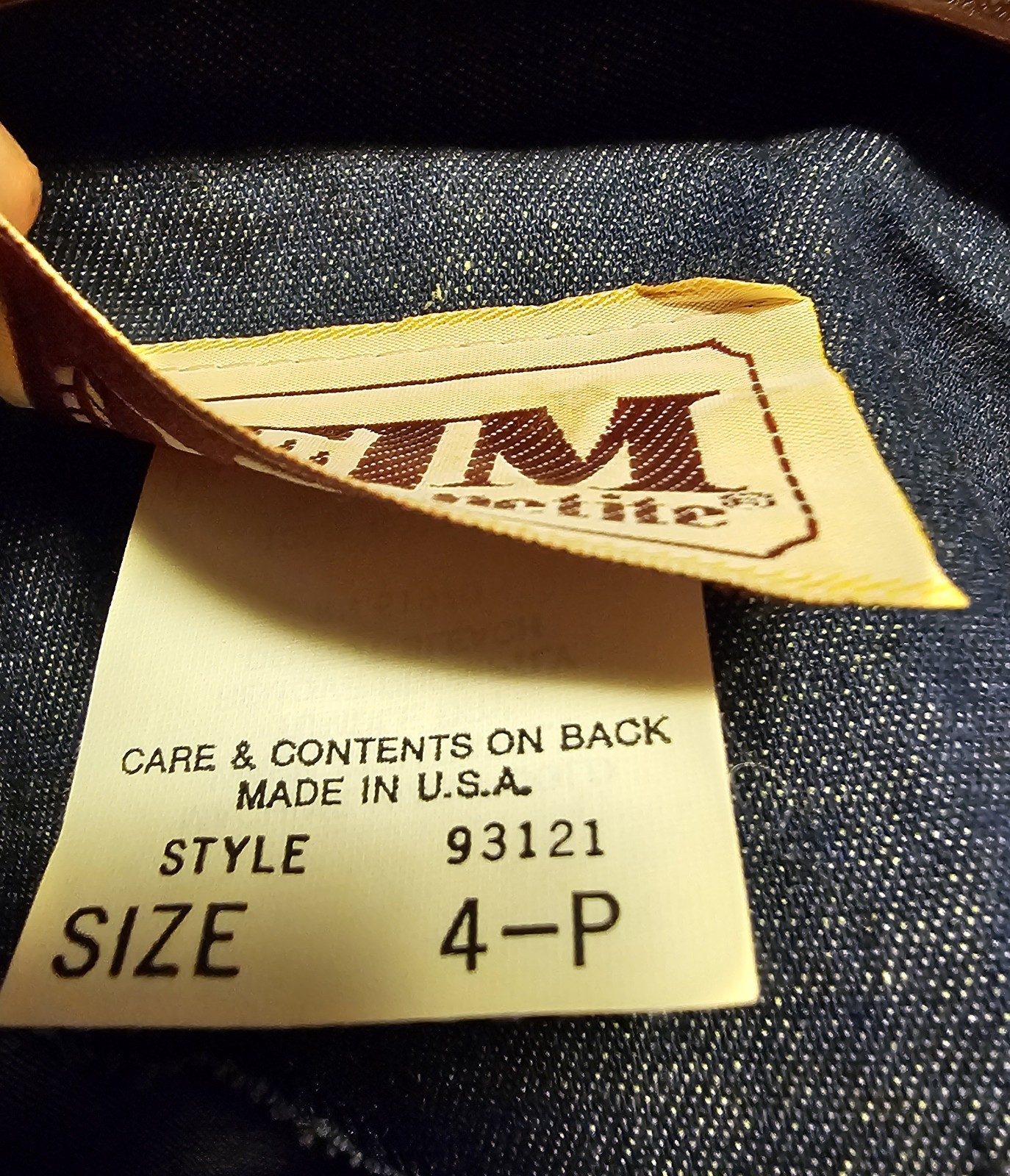Vintage “EJM Petites” Denim Button Down Collared Dress Size 4, Denim Dress