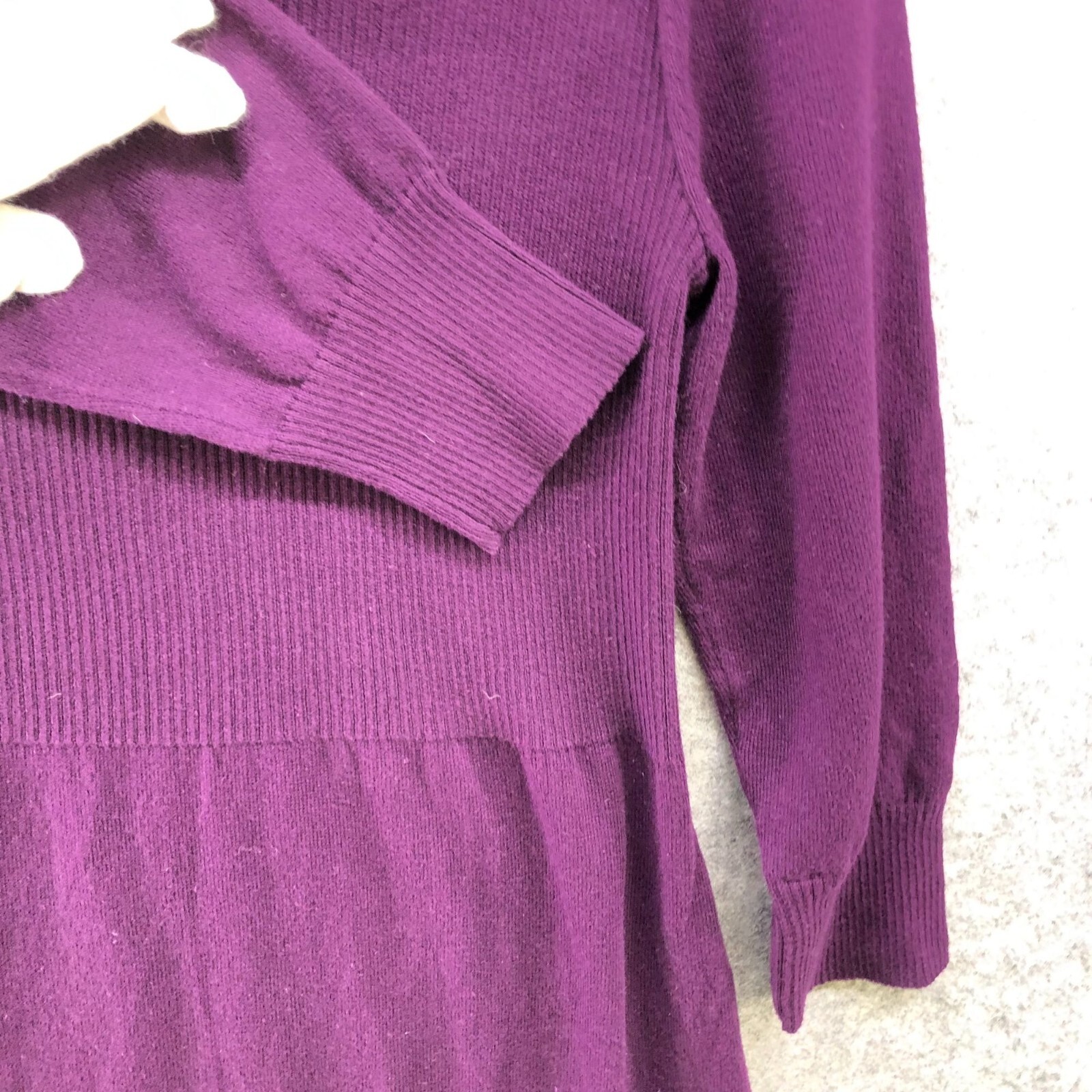 NWT American Living Cowl Neck Sweater Dress L Purple Long Sleeve Knit A Line