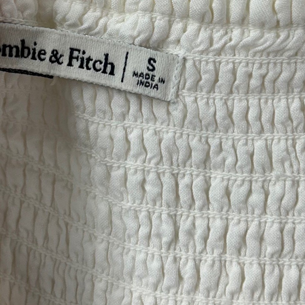 Abercrombie Fitch White Smocked High Low Maxi Dress Women’s Small Boho Cottage