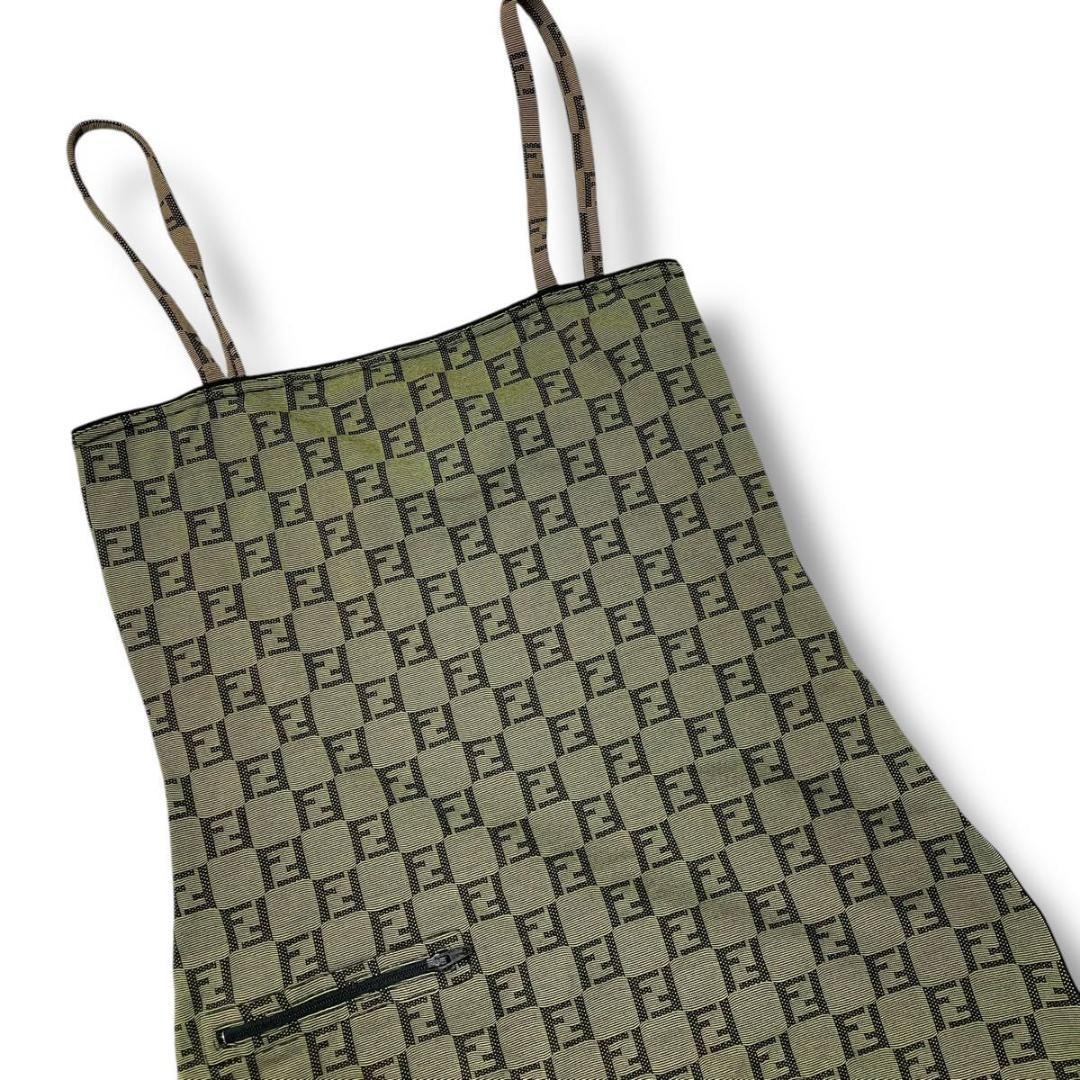 FENDI Zucca Camisole Dress Green Size 40 Length 35.8 inches