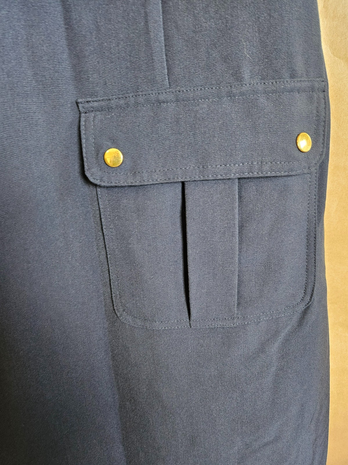 SHELBY & PALMER DRESS ZIP FRONT STRAIGHT WITH POCKETS NAVY BLUE SIZE 20W # 4903