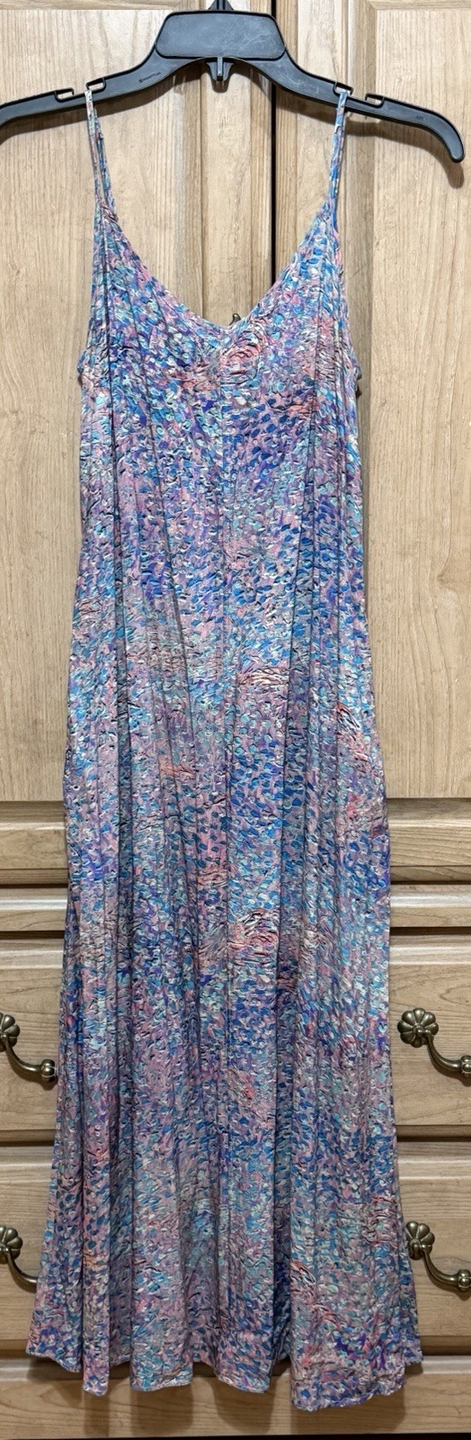 Peruvian Connection Seurat Slip Maxi Dress Women’s XS Abstract Multicolor Flowy
