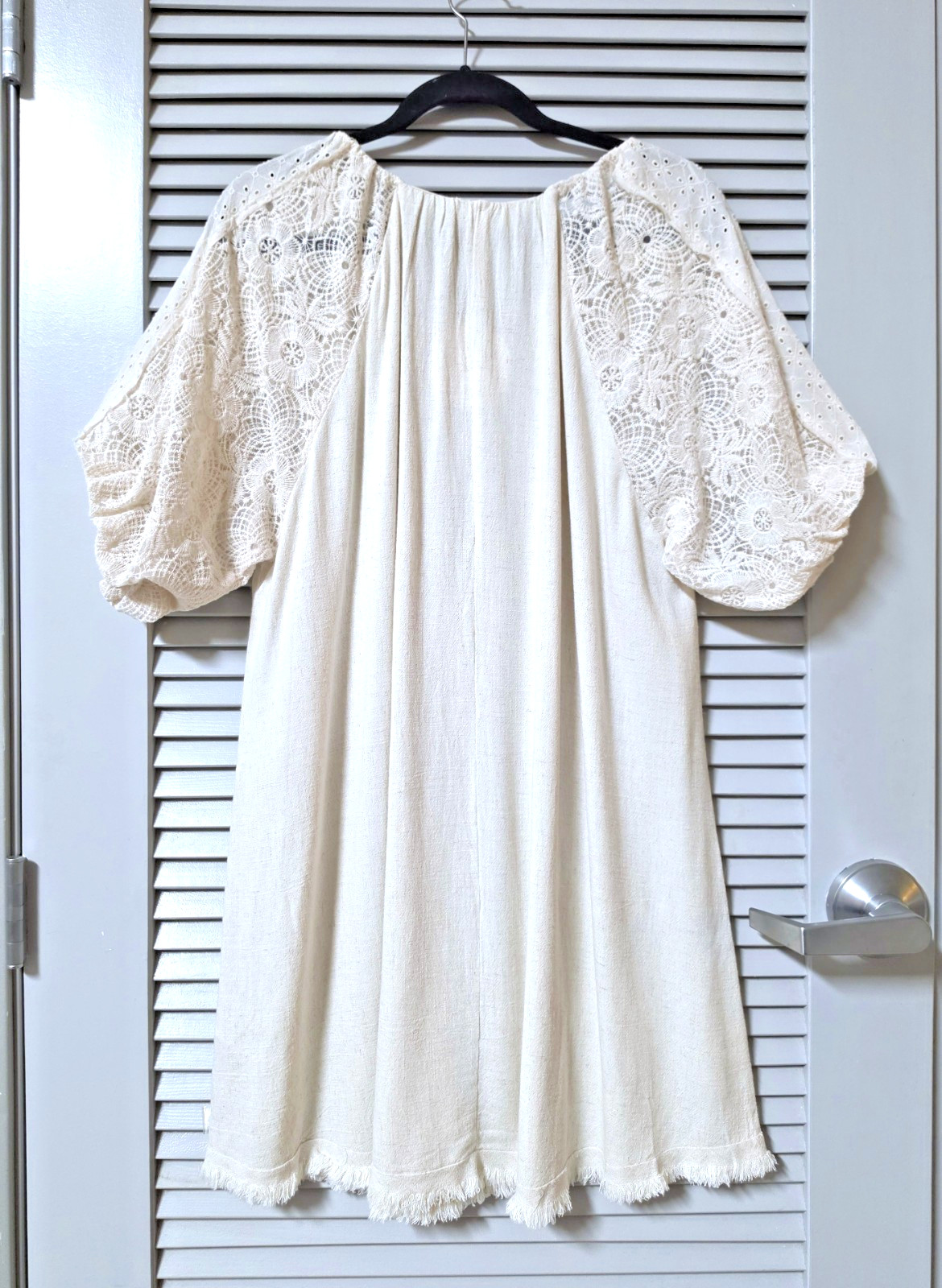 oat lace bubble slev dress L
