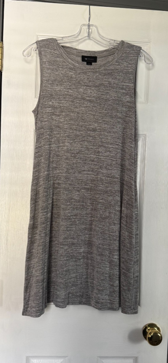 Womens AB Studio Size S Gray Sleeveless T-Shirt Dress EUC