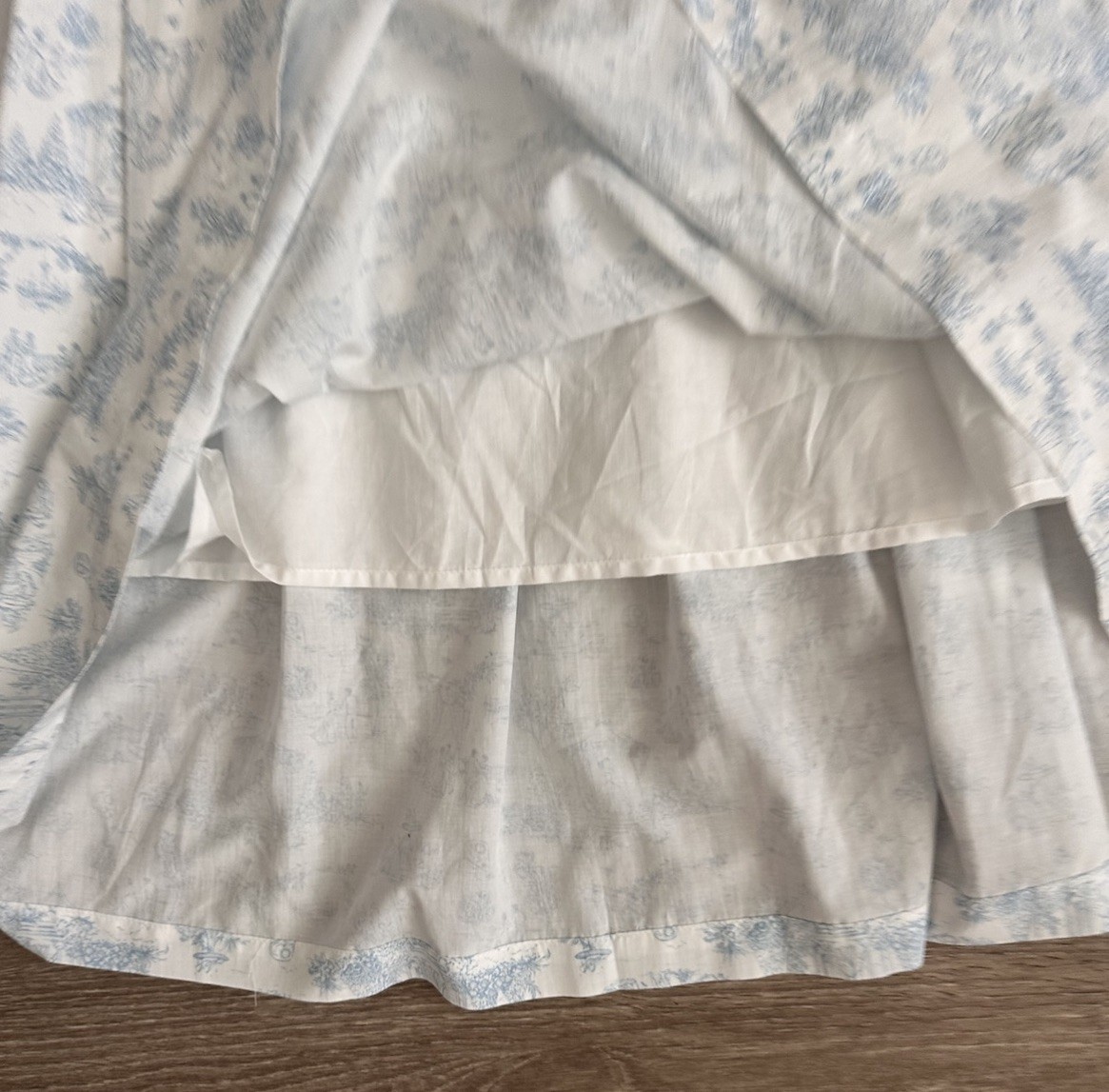 NWT Bridgerton Celebrity Pink Womens Basque Blue Toile Midi Dress Size M