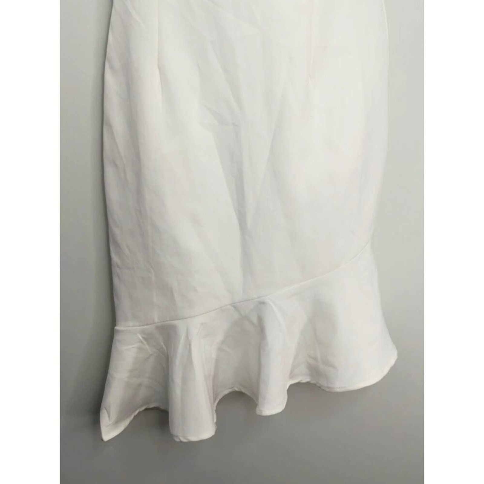 U. Peach White Ruffled Hem Faux Wrap Dress Sleeveless Size S