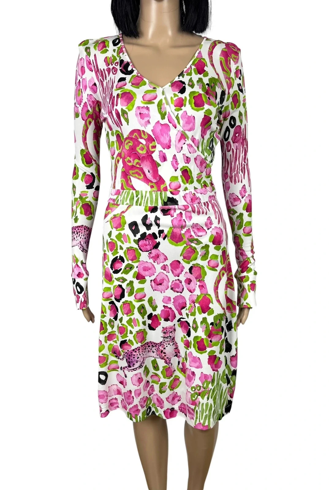Cavalli Class Dress Animal Print Viscose