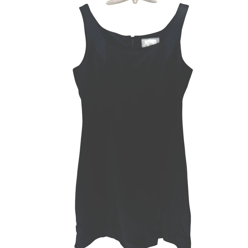 Hugo Buscatti Black Silk Sheath Dress Size 6 Sleeveless Cocktail Party