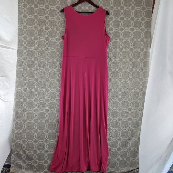 EUC Du Jour Sleeveless Color-Blocked Wrap Slip Maxi Dress Size L 0286