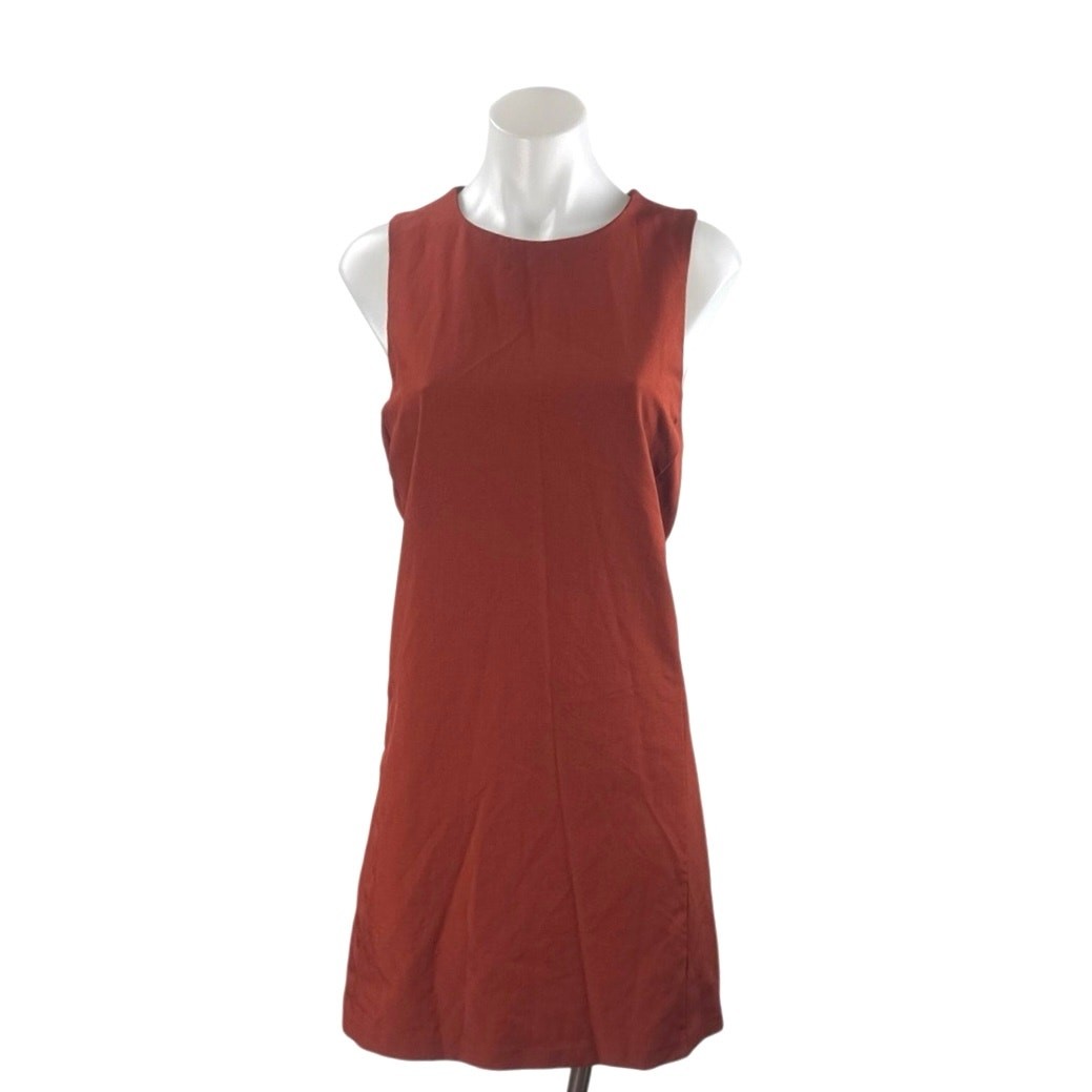 Banana Republic Orange Brown Sleeveless Mini Tank A-Line Shift Sheath Dress 12