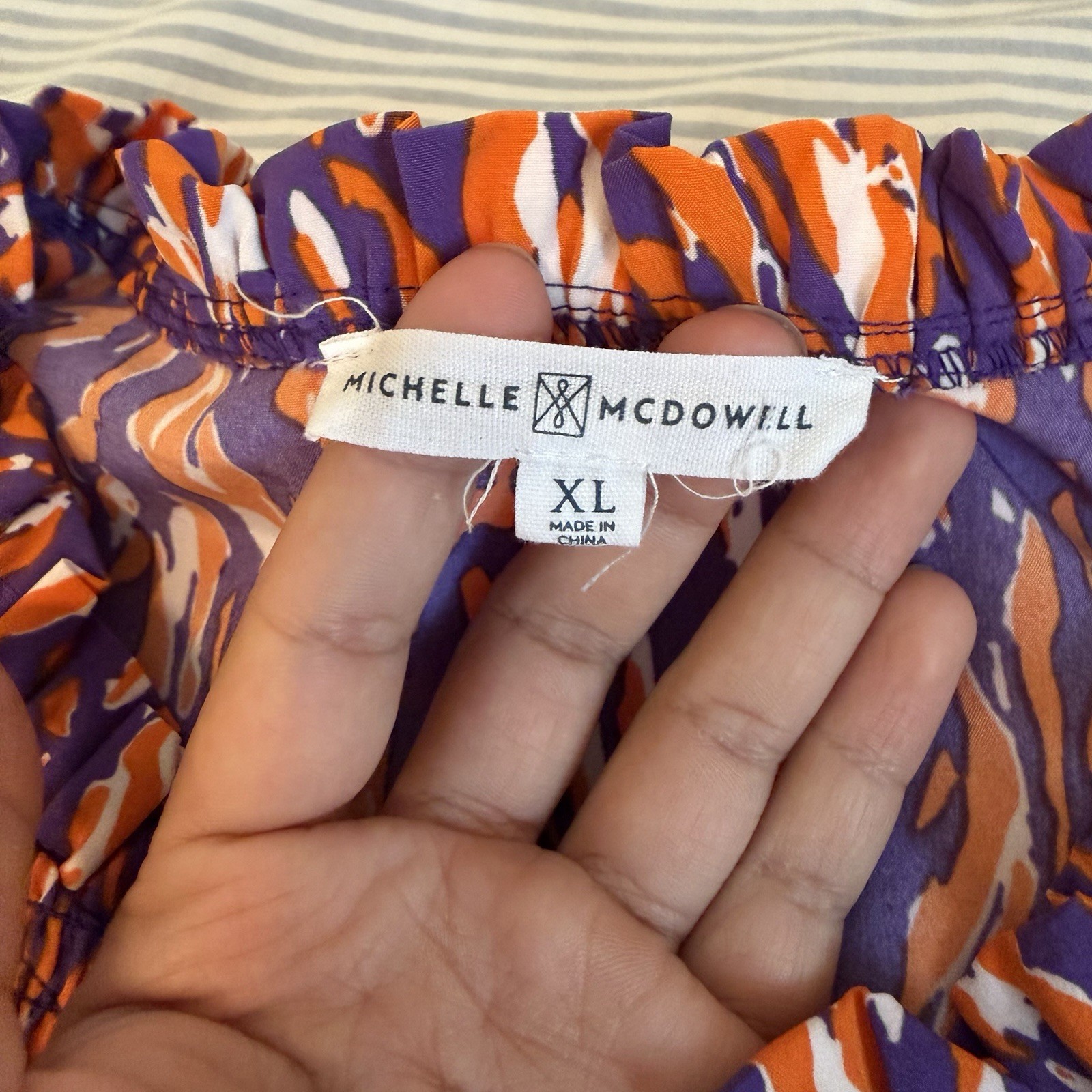 Purple, Orange, & White Michelle Mcdowell Clemson University Dress Size XL