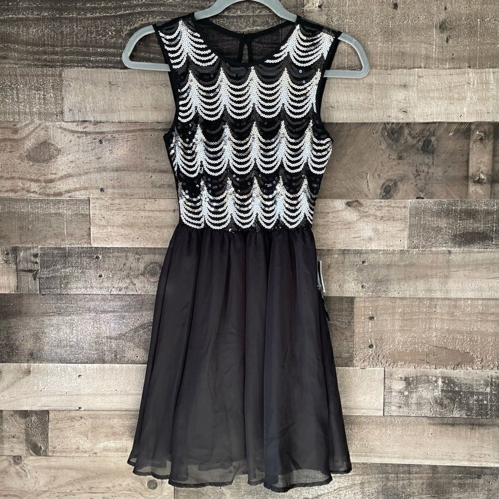 NWT Black and Silver Cocktail Dress by As U Wish‎